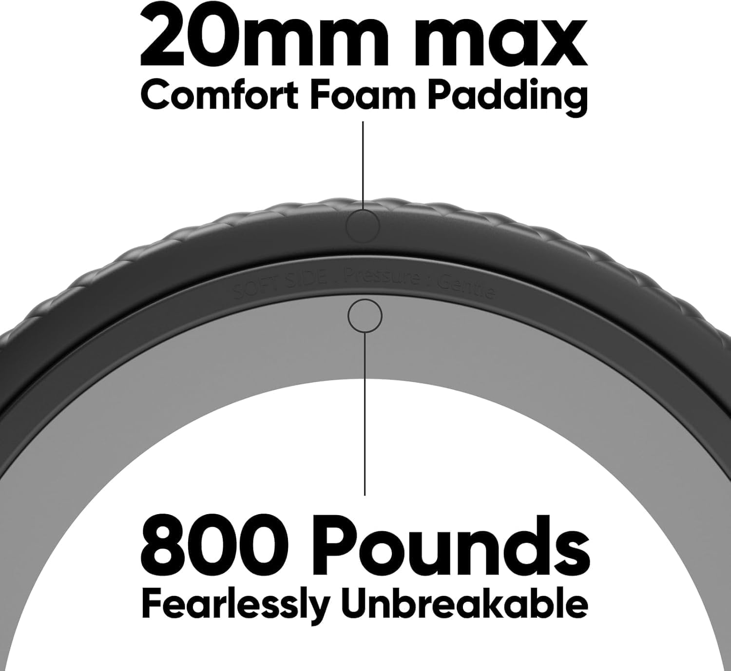 PTEROMYS Back Stretcher Foam Roller for Neck Deep Tissue Massage Physical Therapy,Yoga Wheel for Back Pain Relife Deep Tissue Massage (3-Piece) (Black) image number 3