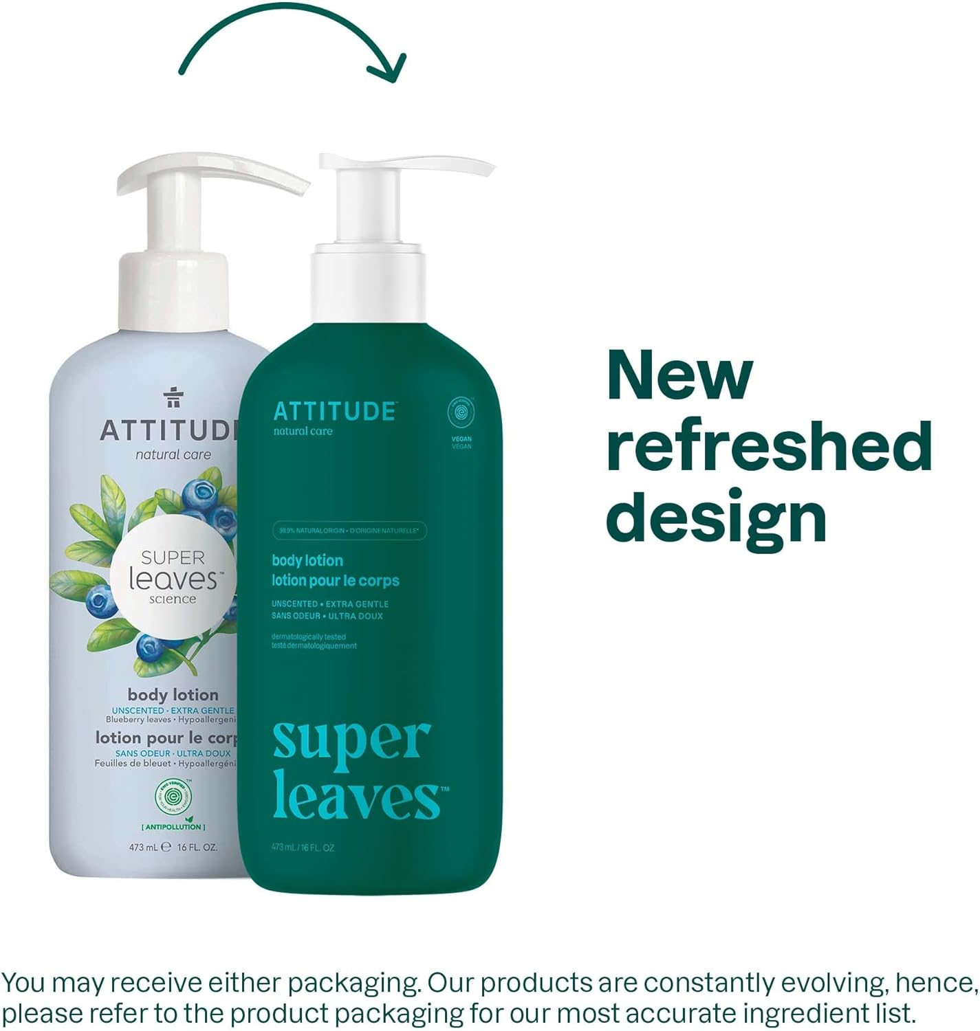 ATTITUDE Body Lotion, EWG Verified Moisturizer, Vegan Skin Care Products, Non-Greasy, Hydrating for Dry Skin, Cruelty Free, Extra Gentle, Unscented, 16 Fl Oz image number 4