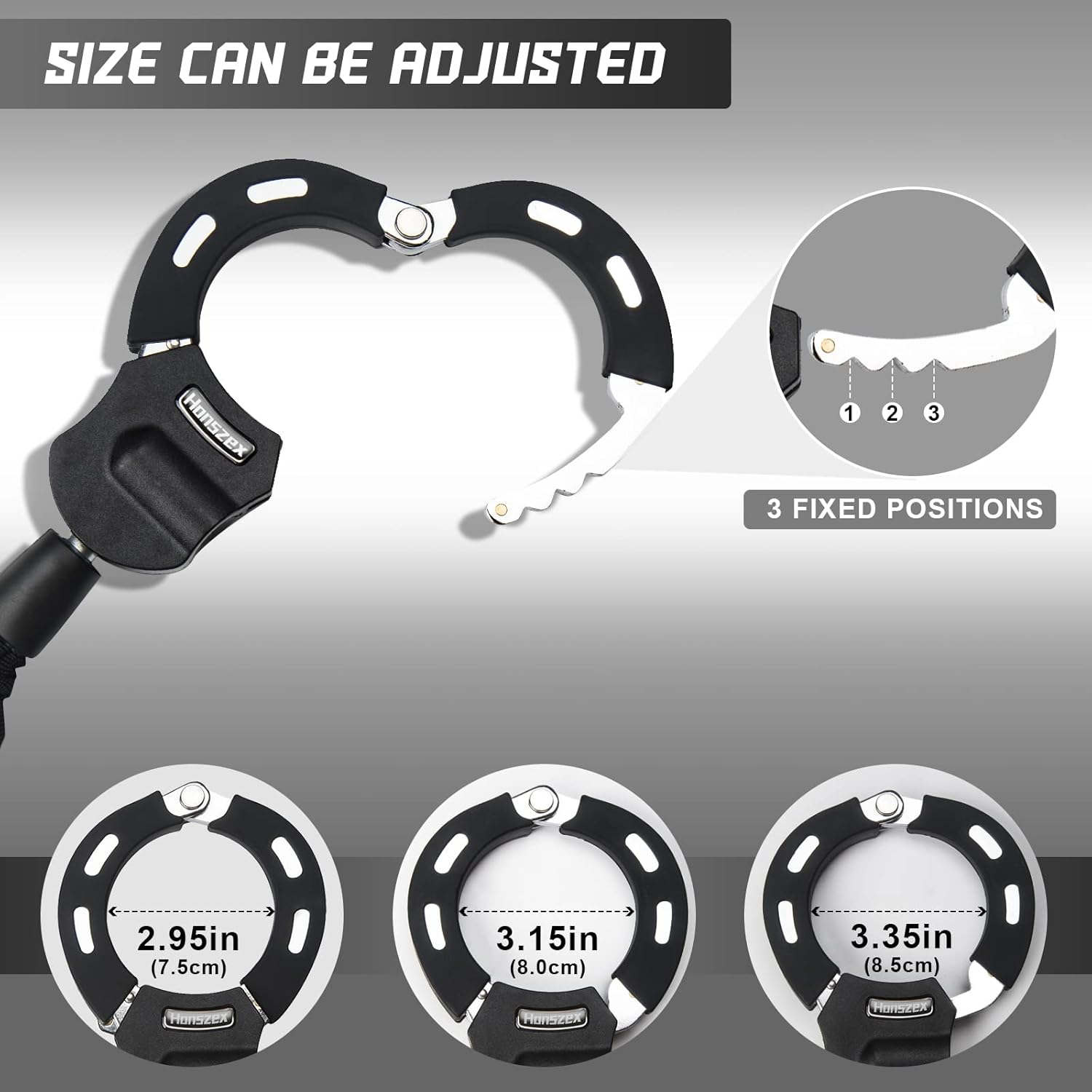 Honszex E Scooter Lock, Black, Handcuff Lock with Key, High Security, Rubber Lock Sleeve, 60Cm Chain, Portable Hanging Bag image number 4