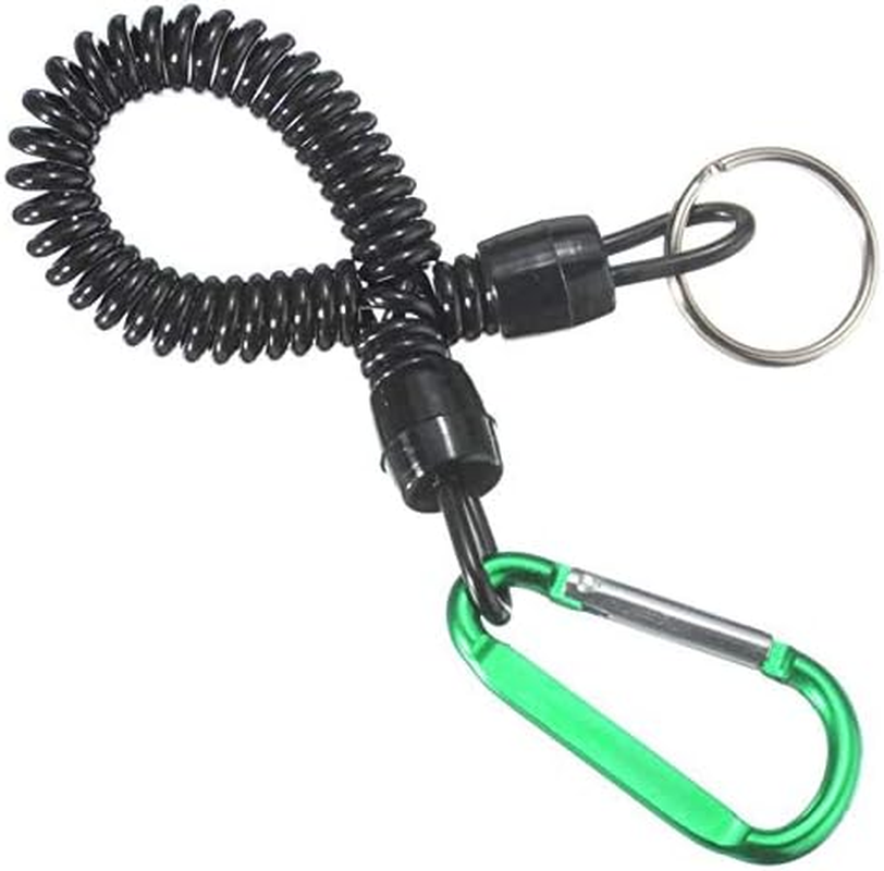 Lanyard Spring Coil Keychain Theftproof Stretchable 6PCS Spiral Key Chain Multicolor Stretch Cord Key Rings with Carabiner image number 5