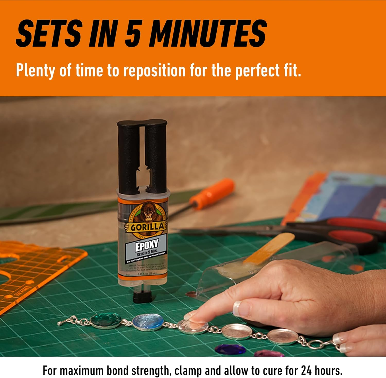 Gorilla 2 Part Epoxy, Clear Epoxy, 0.85 Ounce Syringe (Pack of 1) - 5 Minute Set, Incredibly Strong Bonding image number 6