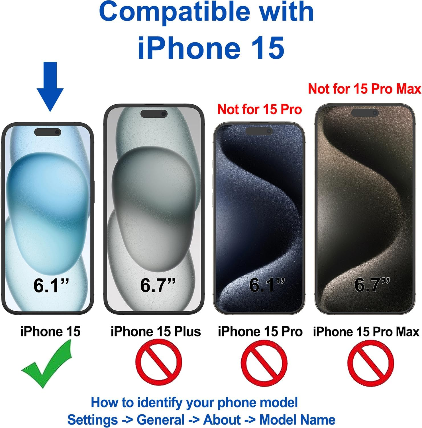 4Youquality [4-Pack Screen Protector for Iphone 15 (6.1-Inch), Tempered Glass Film, [Lifetimesupport][Impact-Protection][Anti-Shatter][Anti-Scratch] image number 1