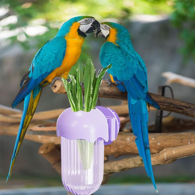 Limcryspp Bird Food Plate Cage, Bird Feeding Cup, Water and Food Container Clamp, Feeding Bowl Macaw Finch, Budgerigar, Parrot(A)
