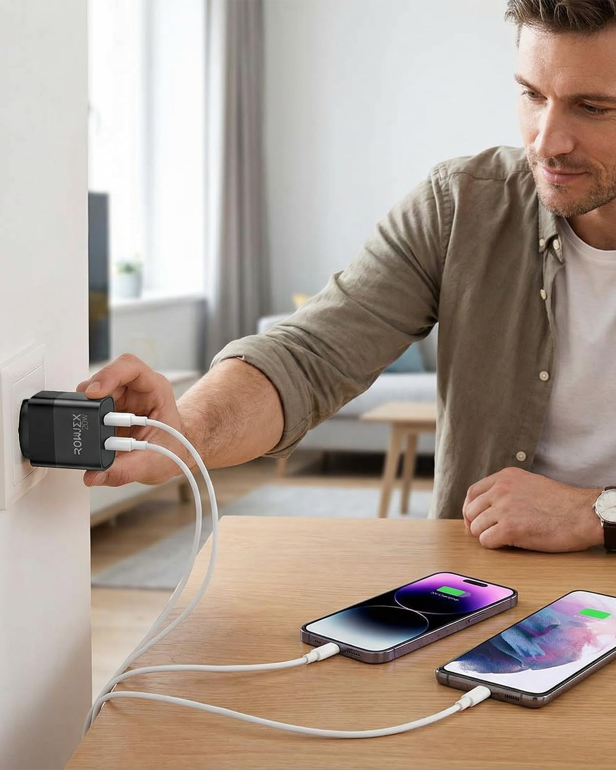 USB C Charger Dual Port, 20W Wall Charger Block, PD Fast Charging Type C Adapter, SAA (Standards Association of Au) Certified for Iphone 15/14/13, Samsung Galaxy, Ipad &ndash; Compact Type C Charging Block image number 3