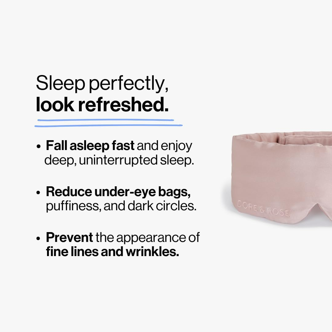 Dore & Rose Deep Sleep Mask Light Blocking, 23 Momme Mulberry Silk Eye Mask, Ultra Soft, Adjustable - Travel Sleeping Mask for Men & Women image number 5