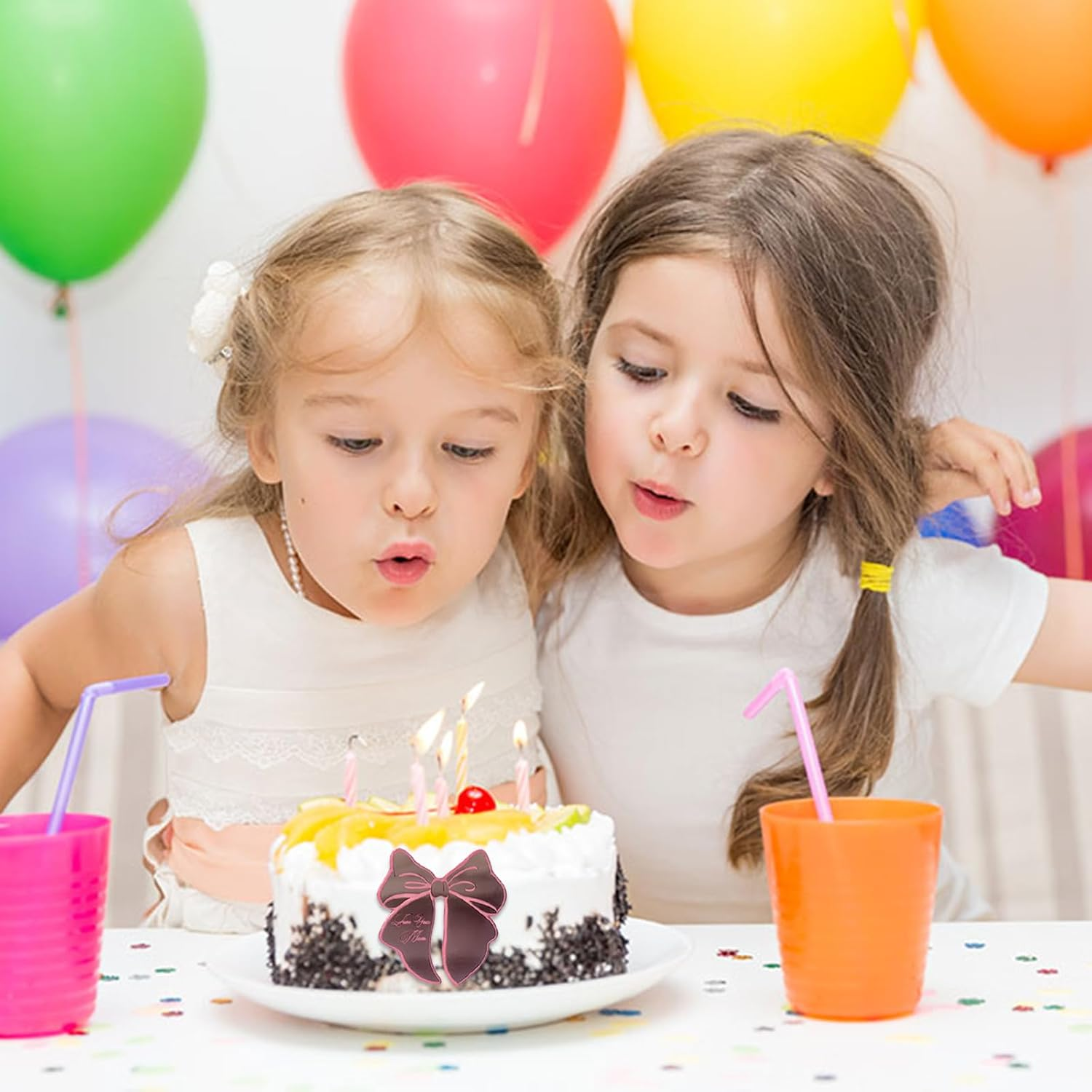 20 Pcs Bow Cupcake Toppers Cute Golden Acrylic Dessert for Children'S Birthday Wedding DIY Art Party Cake Decoration Supplies (Rose Gold) image number 1