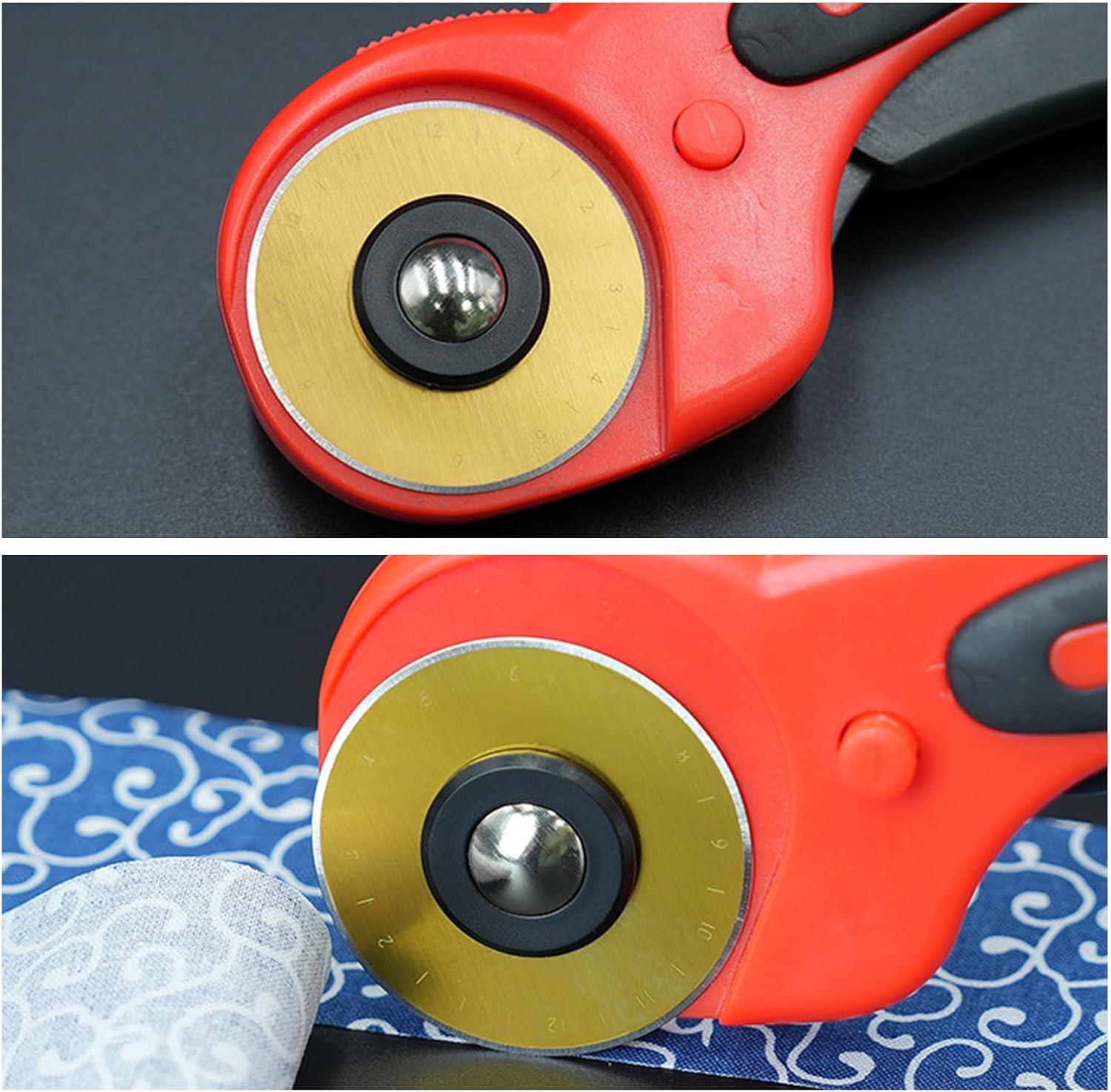 Agwenkui 10 Pack Titanium Rotary Cutter Blades 45Mm Spare Replacement Blades - Rotary Cutter Blades Replacement with Sharpness for Quilting Scrapbooking Sewing Arts Crafts (Long Lasting Edge)