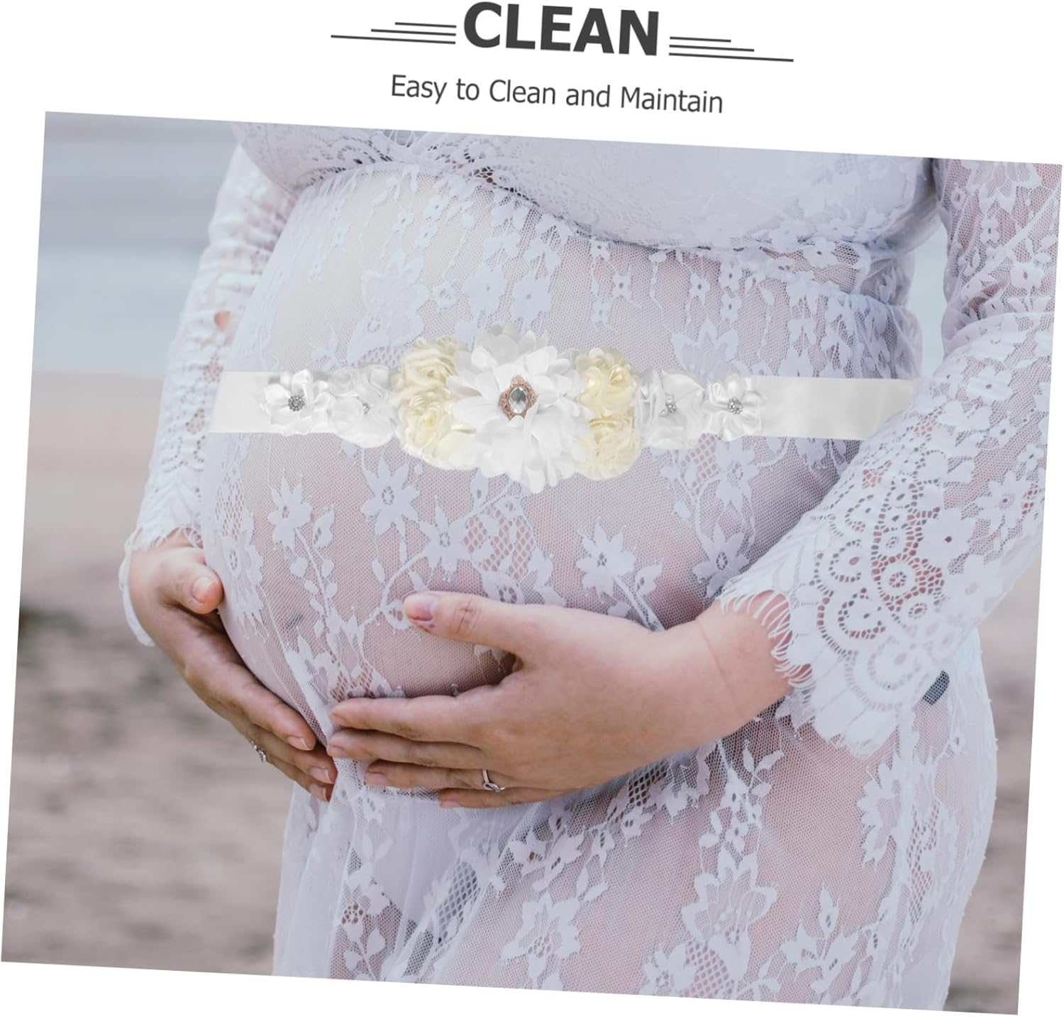 Hohopeti Maternity Belt Floral Pregnancy Support Sash Adjustable for Shower Bridal Party Photoshoot Accessories Maternity Belly Bands