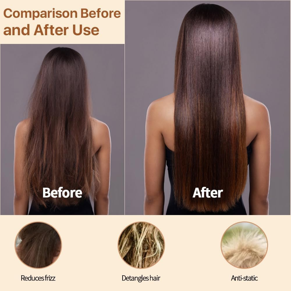 Bamboo Hair Brush for Hair Growth, Natural Bamboo Bristles Detangling Wooden Paddle Hairbrush for Massaging Scalp, for Women Men and Kids, for Dry,Curly,Thick,Thin and Straight Hair image number 4