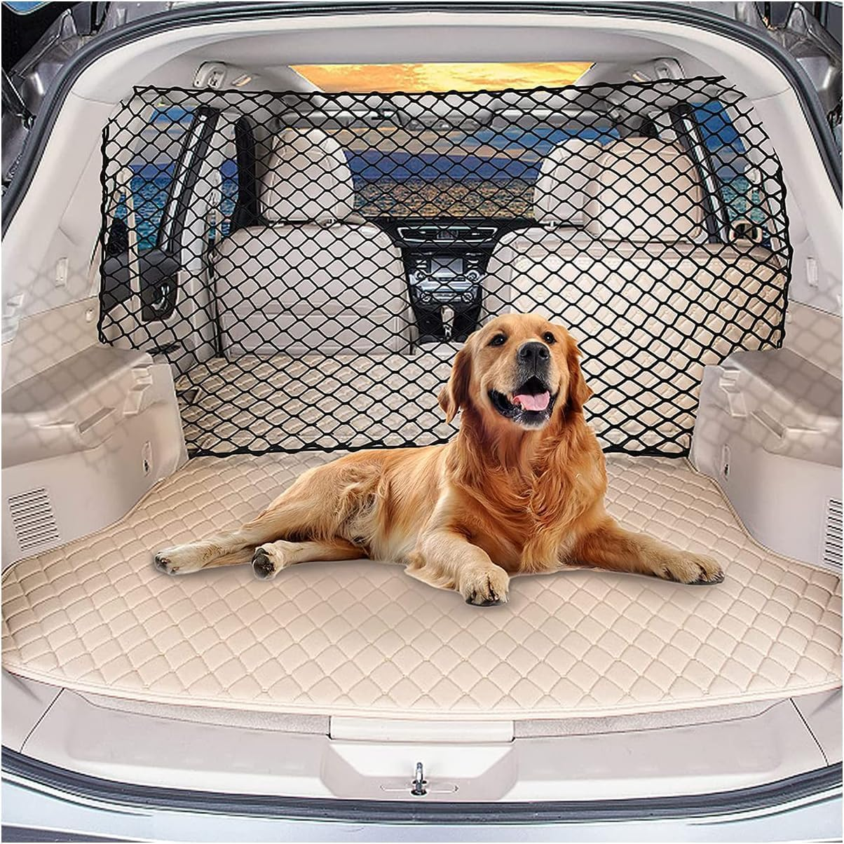 Pet Car Divider Back Seat Barrier Net, 1Pc Pet Dog Net Vehicle Barriers,Vehicle Gate Cargo Area Travel Trunk Mesh Net Screen Barricade,Dog Car Net Barrier Pet Barriers,Dog Car Net Barrier for SUV image number 4