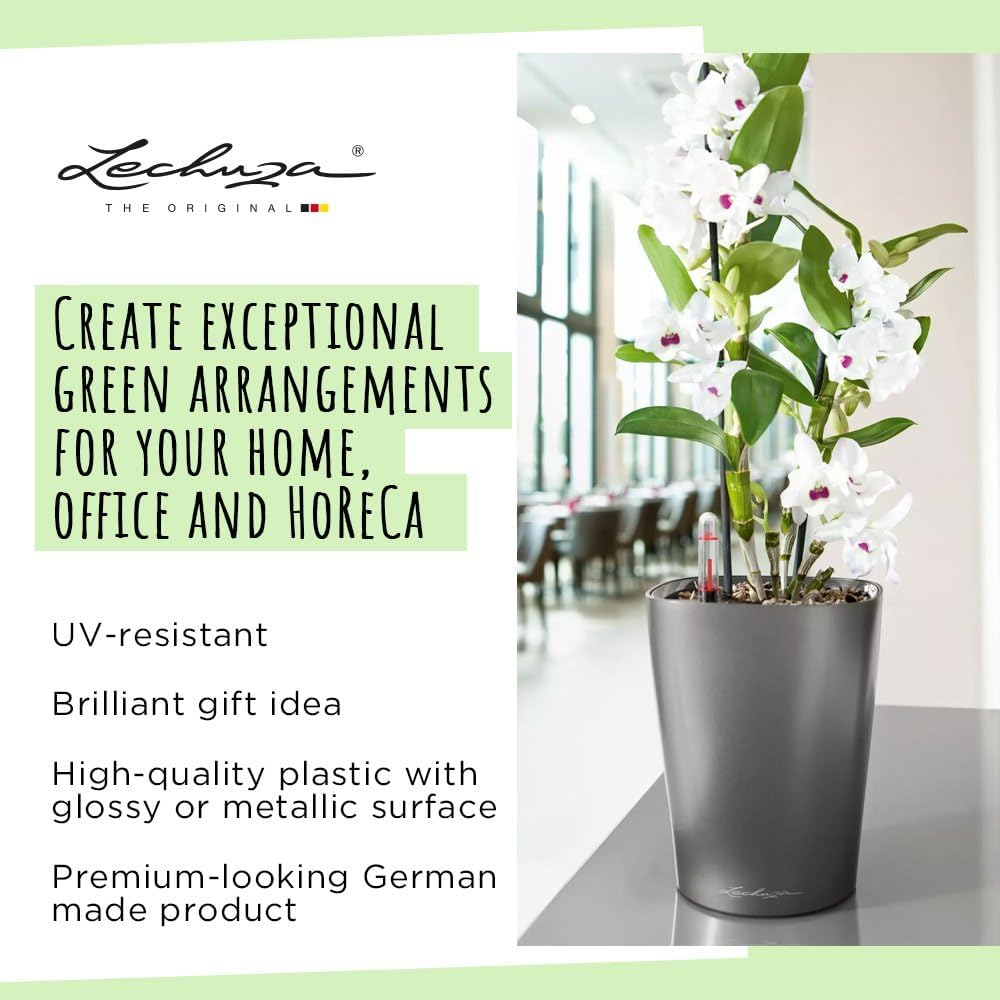 Lechuza Deltini Self-Watering Planter with Removable Planter Liner, High Gloss Scarlet Red image number 2