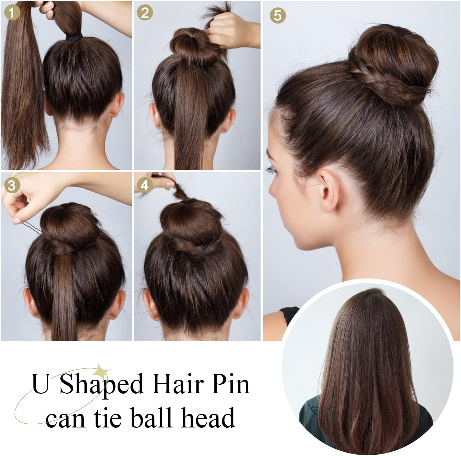 U Shaped Hair Pins, IKOCO 80Pcs of Bun Hair Pins for Women Girls with Storage Box(2.4 Inch) image number 6
