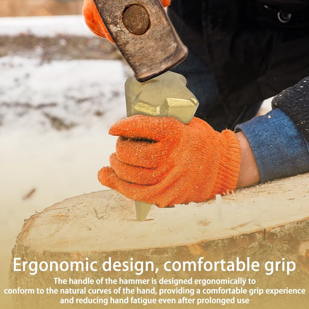 Manual Log Splitter Wedge - 5Lb Heat-Treated Wood Grenade Drop-Forged and Heavy Duty image number 3