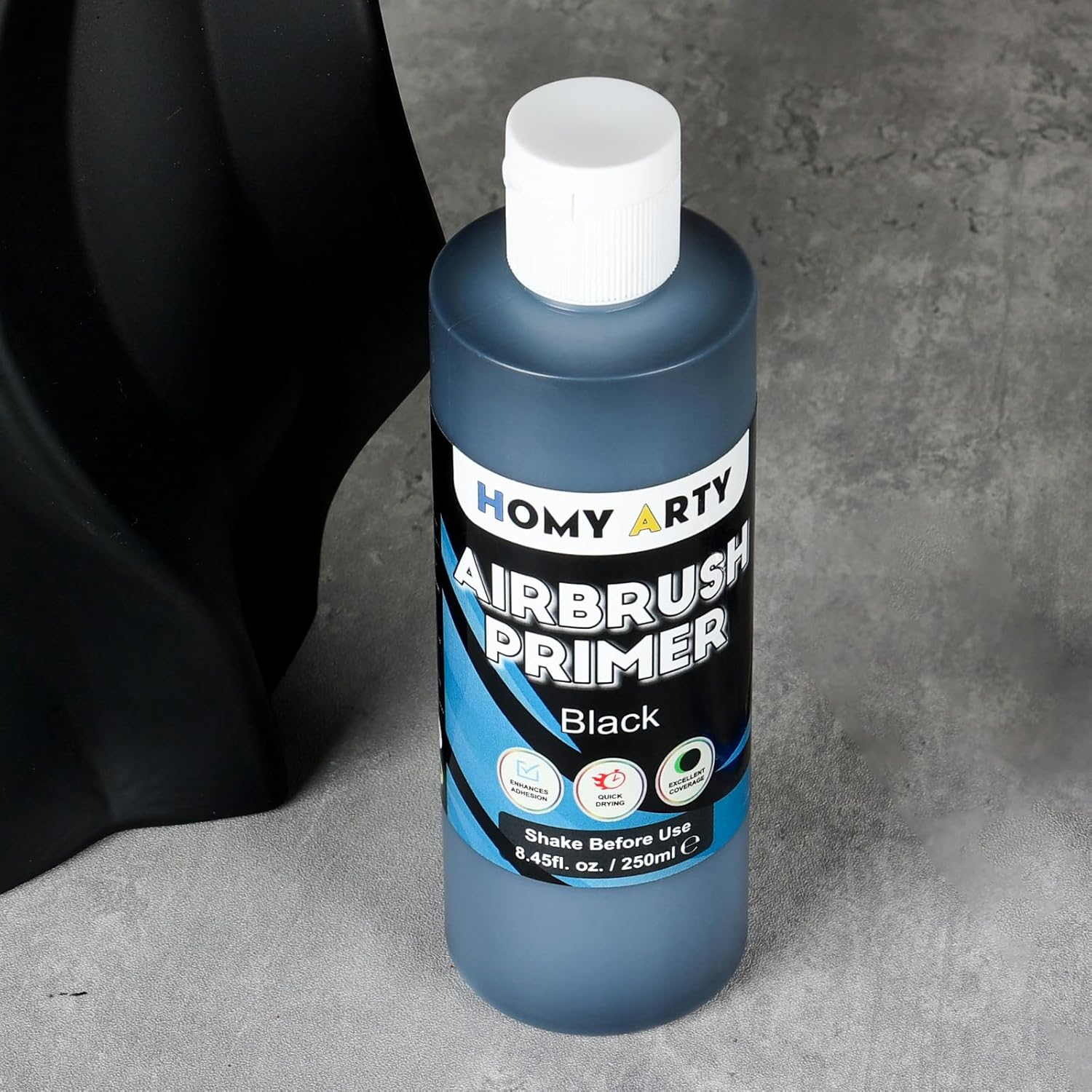 HOMY ARTY Black Airbrush Primer - Acrylic Primer for Airbrush, 8.45 Fl.Oz. Quick-Drying Matte Finish Paint, for Acrylic Paint with Excellent Adhesion to Plastic Models, Metal, Canvas image number 6