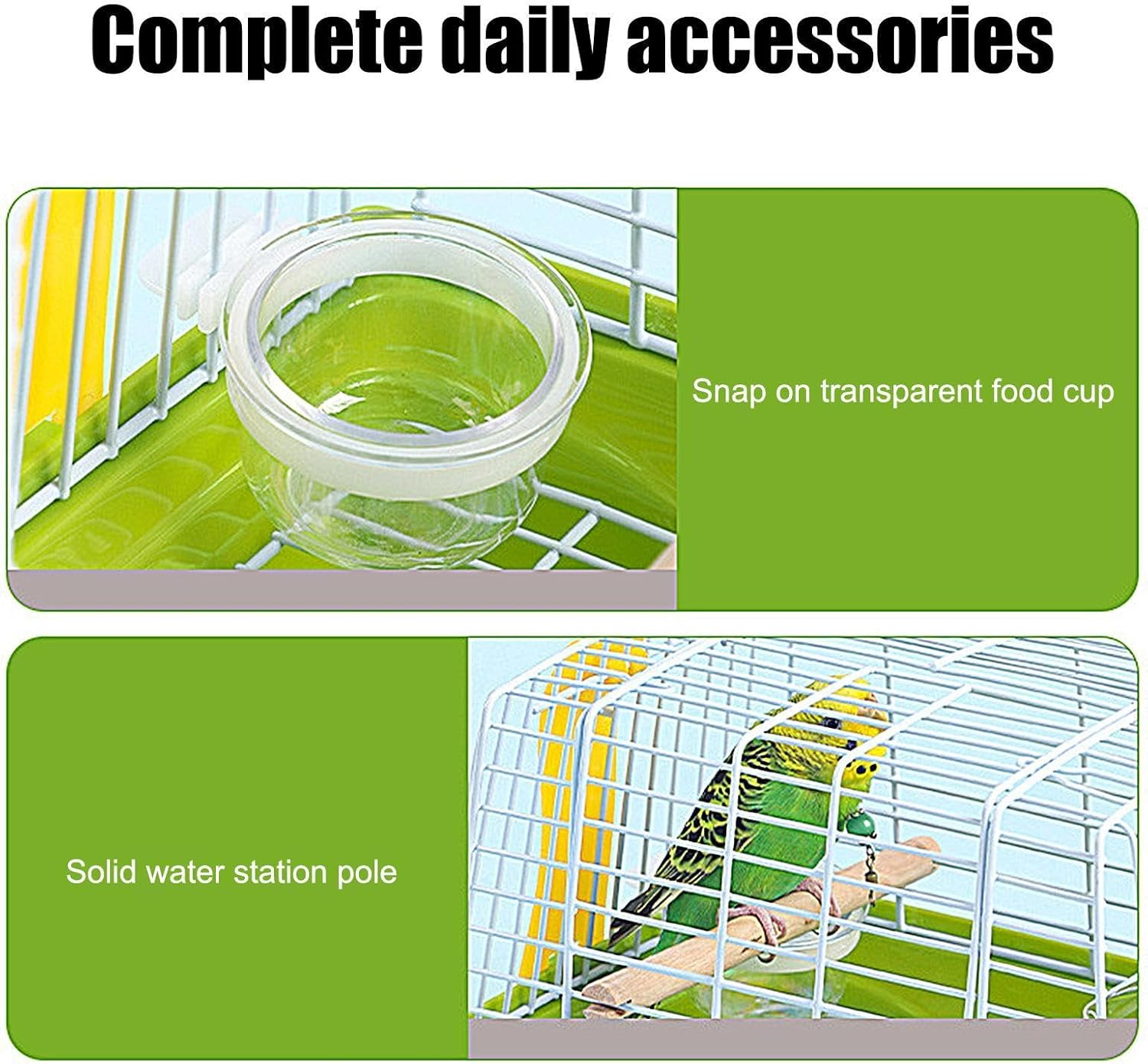 Portable Bird Cage - Bird Carrier Travel Cage, Bird Carrying Accessory | Breathable Parrot Handbag with Handle, Large Opening Small Animals Hamster Carrier Bag for Cockatiels Lovebirds Budgies image number 6