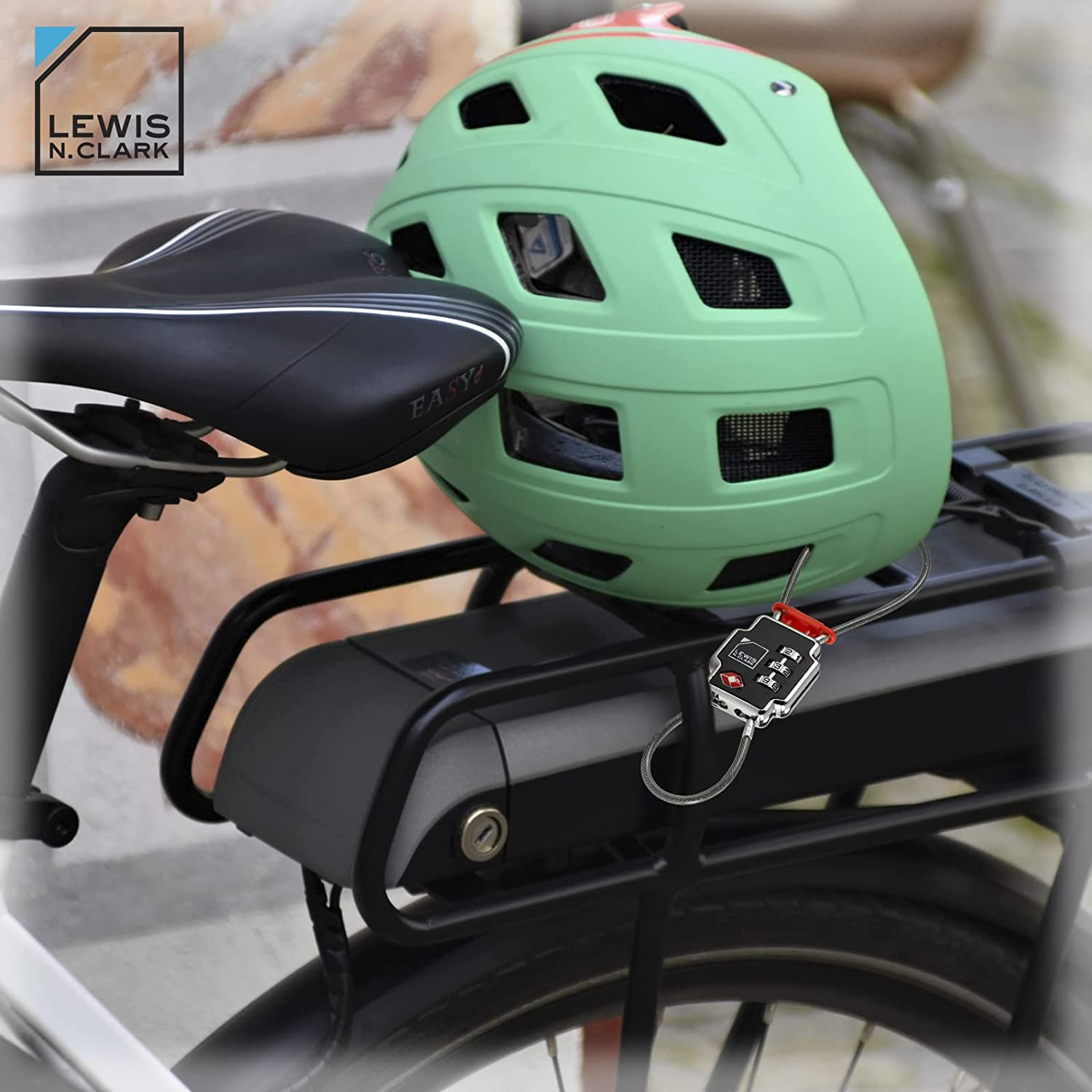 Lewis N Clark Triple Security Lock: TSA Luggage Locks for Suitcases, Carry On, Laptop Bag & More, Set Combination Lock to Create Secure Padlock for Travel, Vacation, Business, or Backpacking - Blue image number 3