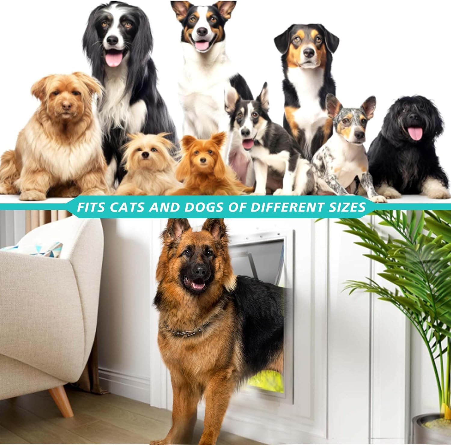 2PACK Large Dog Door Replacement Flaps with Screws - Pet Door Replacement Flap Compatible with Petsafe Freedom Doggie Doors Replacement Flaps PAC11-11039 10 1/8" X 16 7/8", Flexible, No Warped image number 5