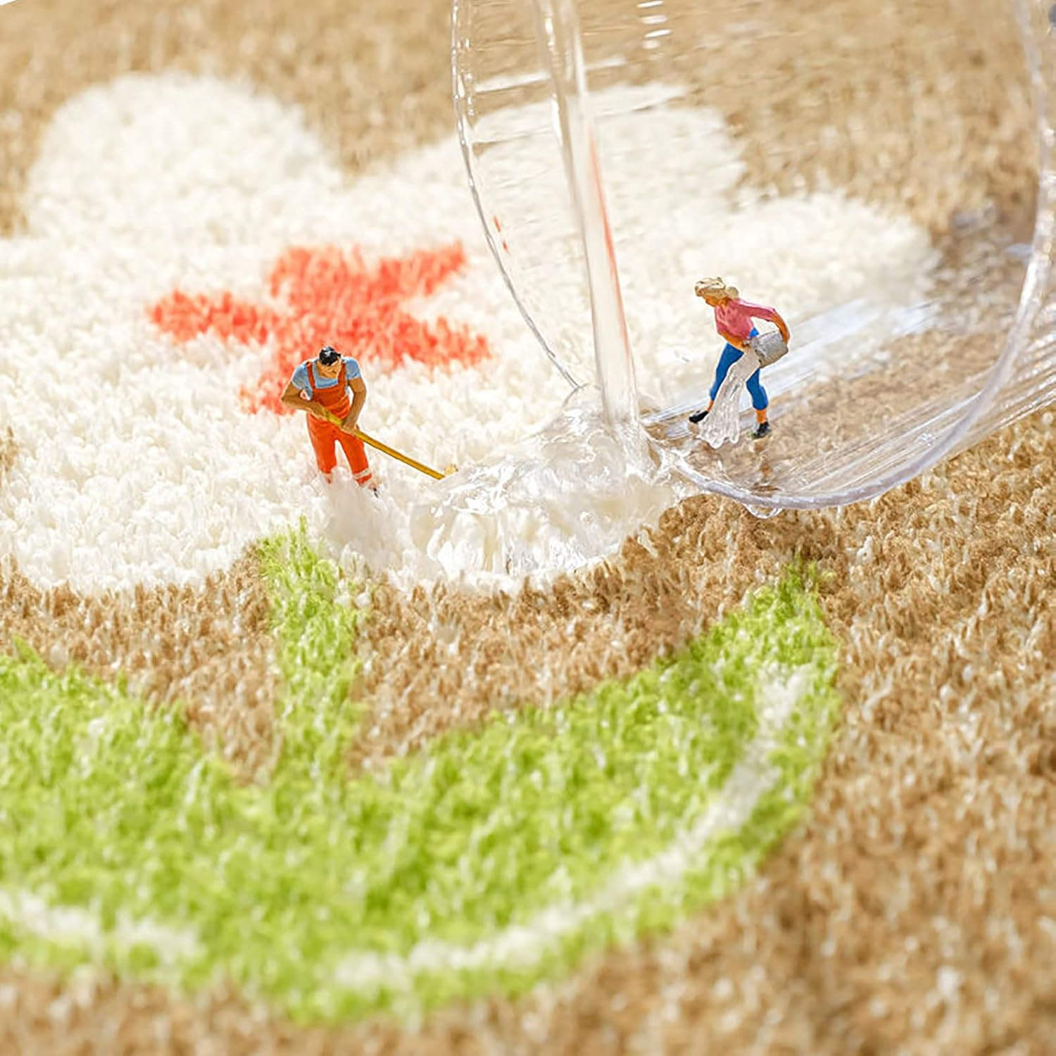 Non Slip Bath Mat Extra-Thick Water Absorbent Bath Rugs with Waterproof Backing Soft Fluffy Washabl Bath Rug Suitable for Bathroom, Toilet, Kitchen Style-M 40 * 60Cm image number 1