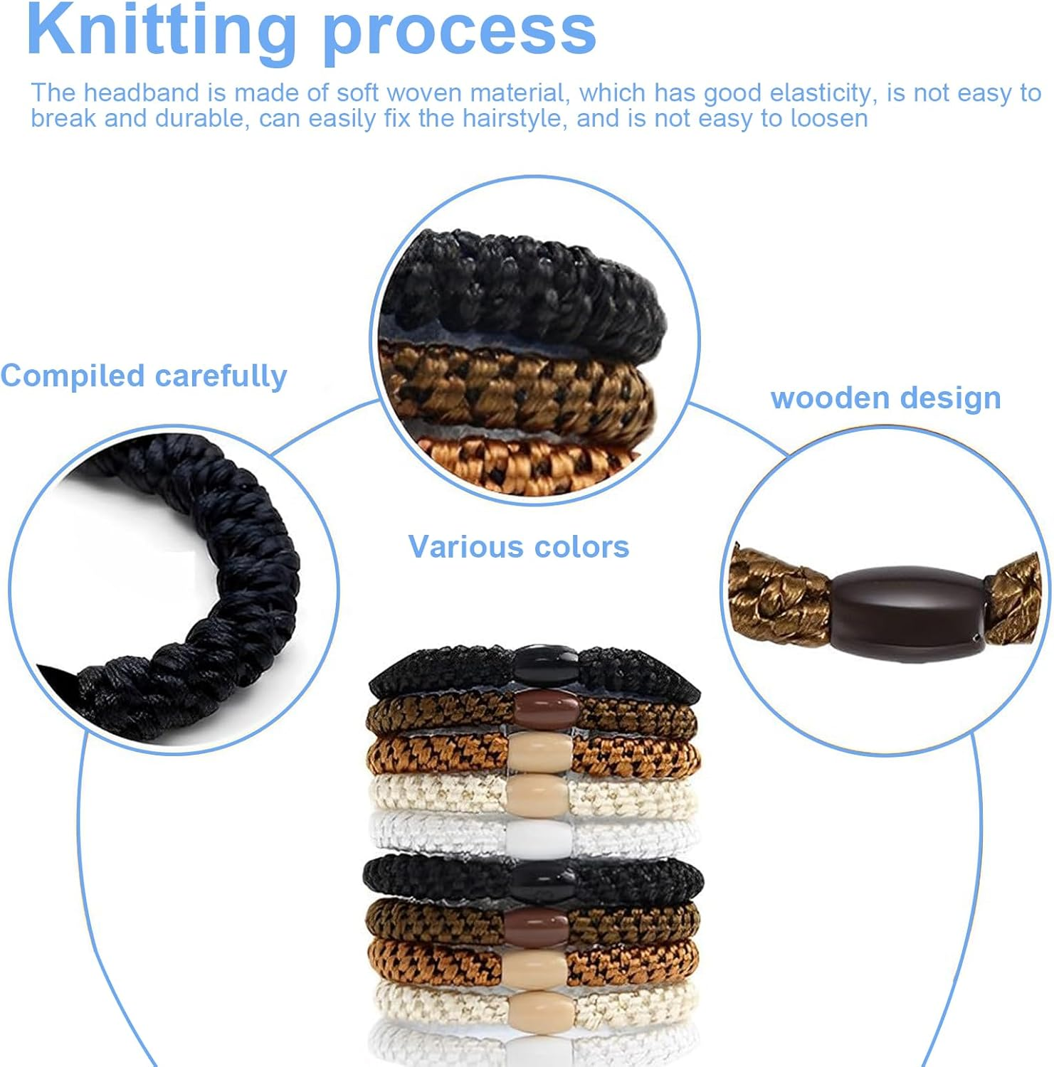 LINTRA Hair Scrunchie Set, Pack of 20 Hair Bobbles Girls, Fashionable Hair Scrunchie, Colourful, Elastic Knitted Scrunchie, Suitable for Women and Girls image number 3