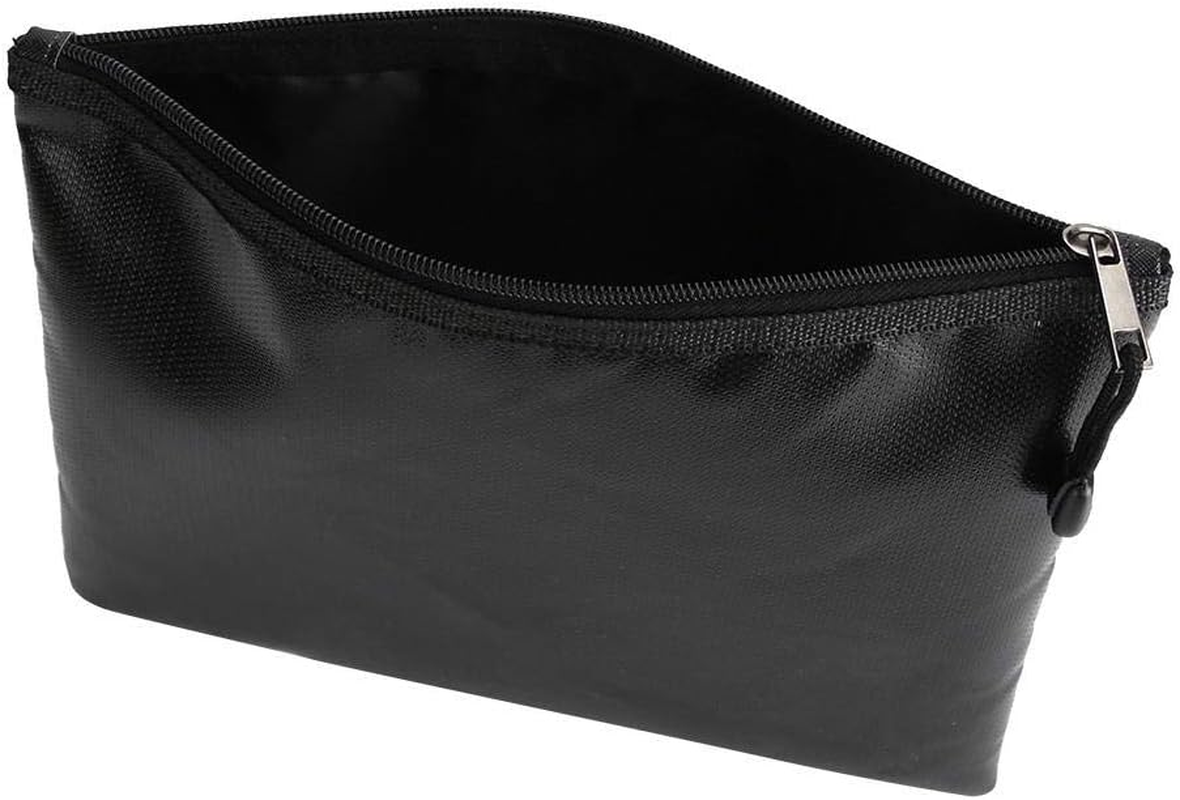 Fireproof Document Bag, 27X16Cm, Silicone Coated Fiberglass, 1000℃ Heat Resistant, Waterproof Storage for Money, Documents, Jewellery, Passport, Black image number 3