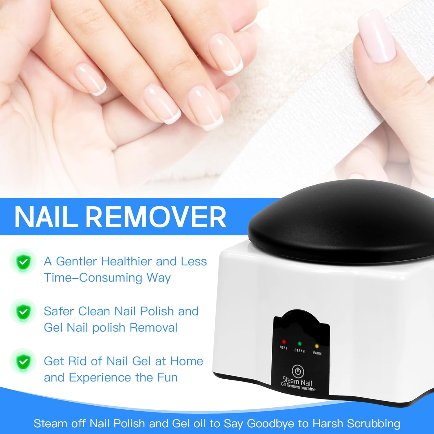 36W Steam Nail Polish Remover Machine,Lxiangn Electric Nail Soaking Bowl Nail Steamer Gel Nail Polishing Remover for Acrylic Nail Salon
