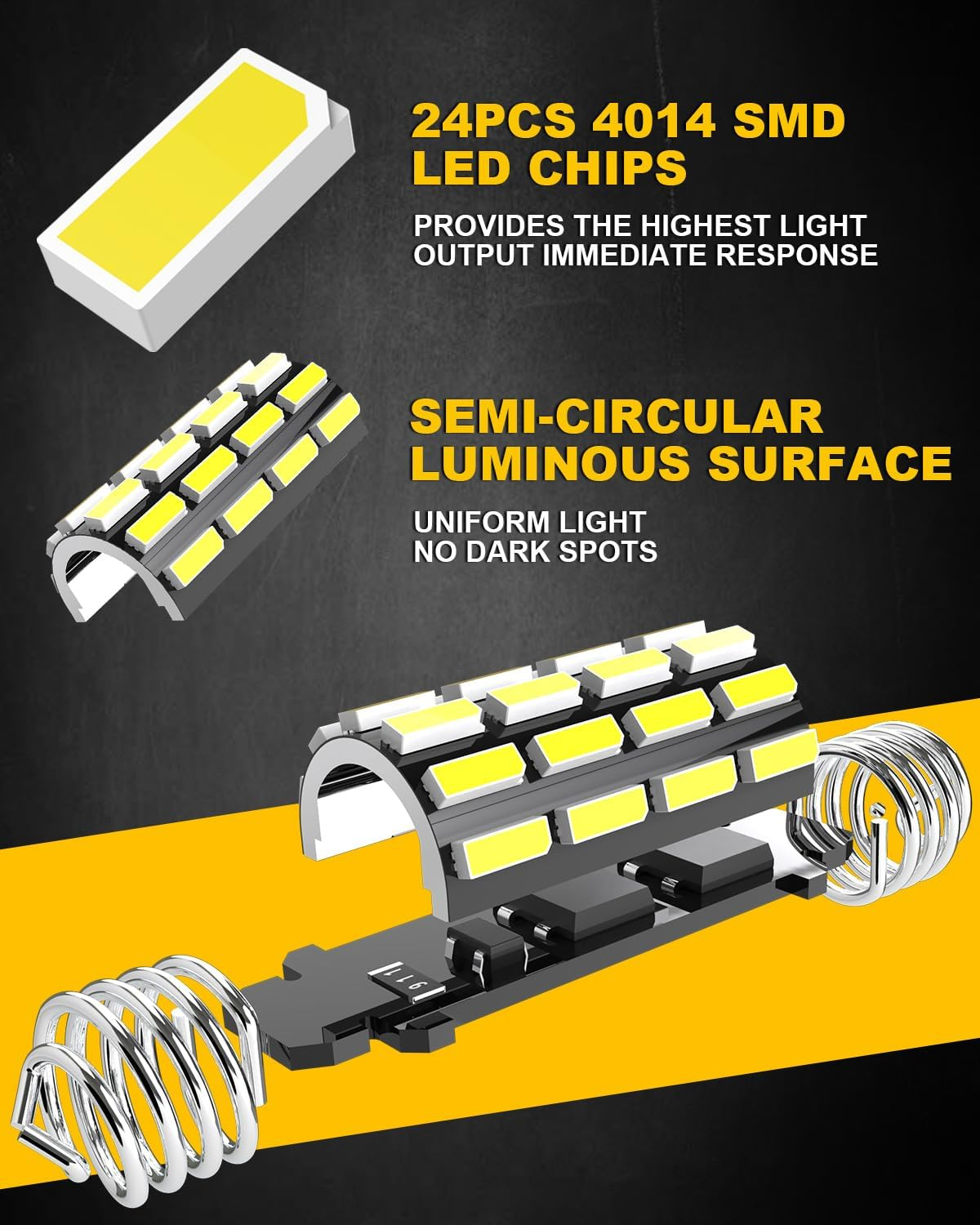 39Mm 42Mm Festoon LED Bulb 700% Brightness, OUSHI 211-2 578 C5W LED Bulb 6500K White 12V 24V for Car LED Interior Dome Map Door Courtesy License Plate Light Bulbs, 4 Pack image number 2