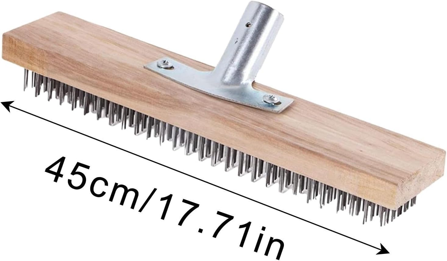 Wire Broom Stainless Steel, Steel Wire Broom 20/30/45Cm for Weeds and Moss - Garden Broom with Hard Bristles for Scrubbing Decks, Driveway, Patio