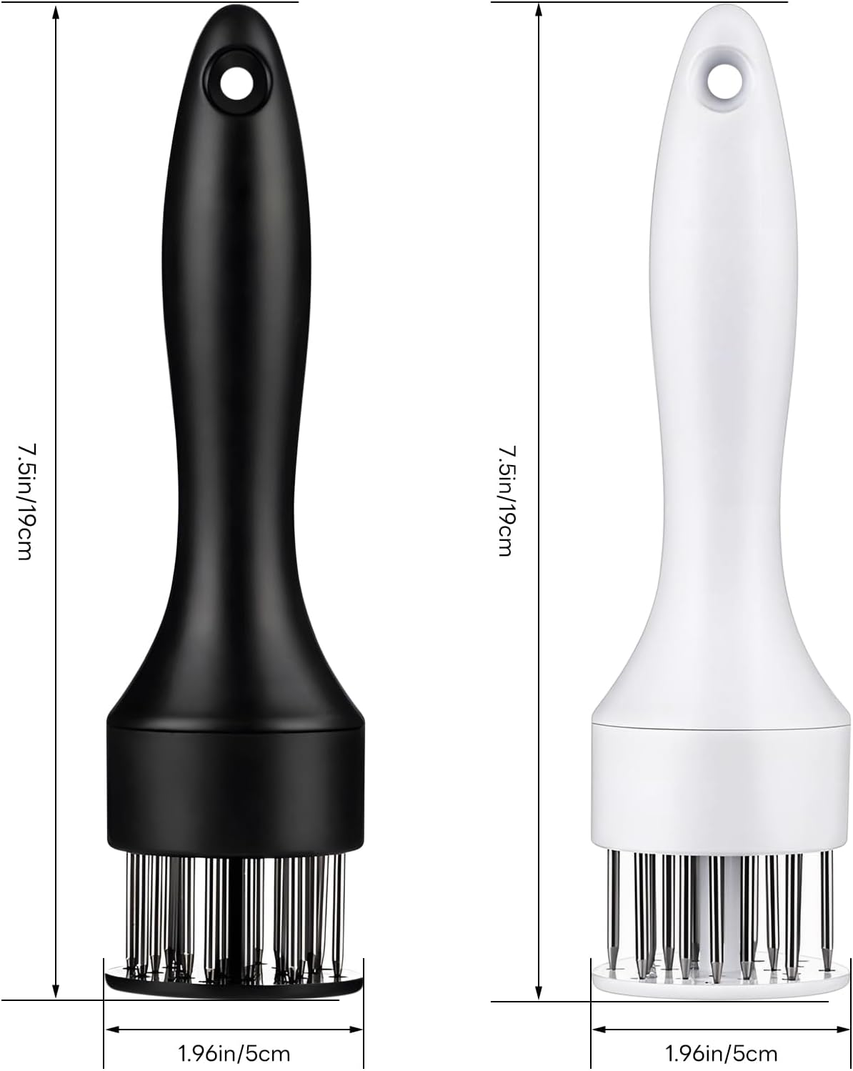 Stainless Steel Needle Blades Meat Tenderizer Tool with Ultra Sharp Profession Kitchen Gadgets Jacquard for Tenderizing and Cooking BBQ, Marinade, Steak, Beef, and Poultry (Black) - White image number 2