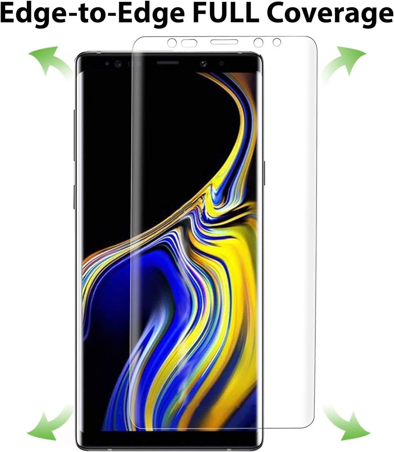 MEZON [3 Pack] Premium Hydrogel Screen Protector for Samsung Galaxy Note 9 &ndash; Full Coverage Ultra Clear Edge-To-Edge Film &ndash; Case Friendly, Shock Absorption (Galaxy Note 9, Hydrogel) image number 1