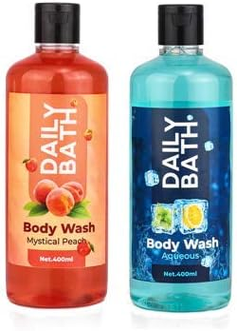 Jeehukm All Skin Types Daily Bath Body Wash Mystical Peach & Aqueous Pack of 2 (400 ML EACH) BATH LOAF FREE image number 6