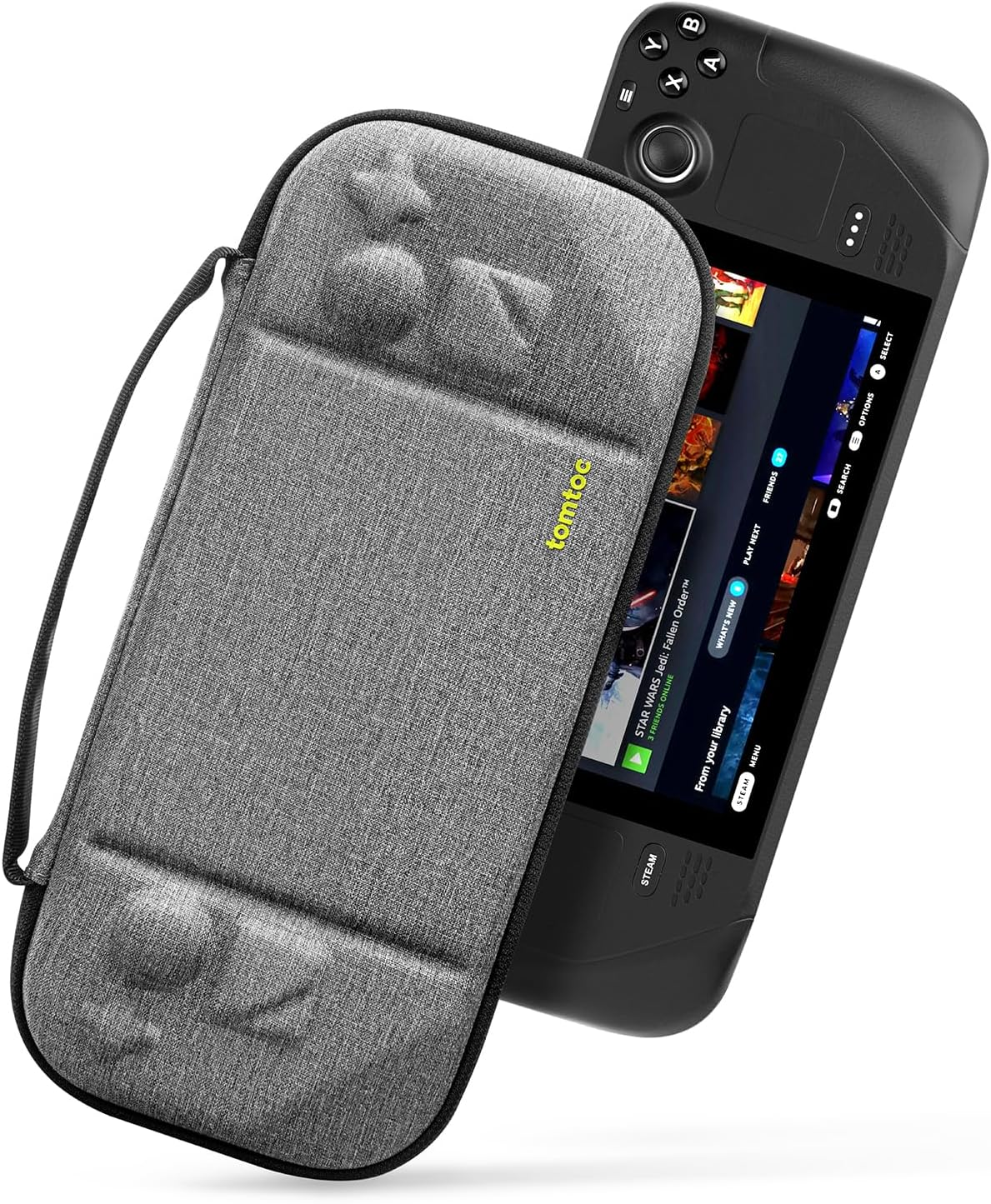 Tomtoc Protective Case for New Steam Deck OLED and Steam Deck, Hard Shell Portable Travel Carrying Bag for Steam Deck Console & Accessories, Shockproof, Travel Friendly, Black