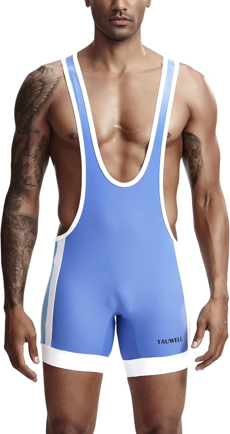 Wrestling Singlet for Men Wrestling Leotard Silky Smooth Bodysuit Active Underwear Supporters Slim Fit Jumpsuits