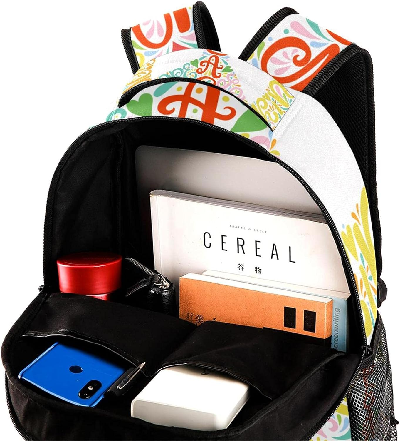 Peace Sign Backpack Students Shoulder Bags Travel Bag College School Tote Backpacks image number 4