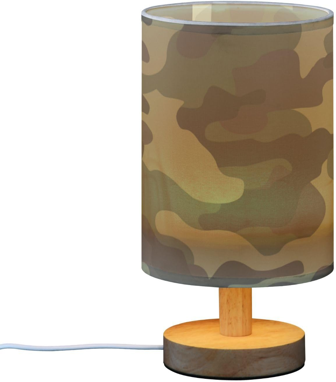 Table Lamp Light Table Lamp Soft Light Abstract Camouflage Green Table Lamps for Girls Indoor L&aacute;mpara De Noche