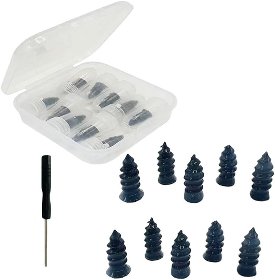 Vacuum Tire Mending Nail, 10Pcs Car Tire Repair Nails, Tire Repair Plugs, Tire Repair Screws, Self-Service Car Wheel Puncture Repair Screws with Screwdriver by DACUAN image number 1