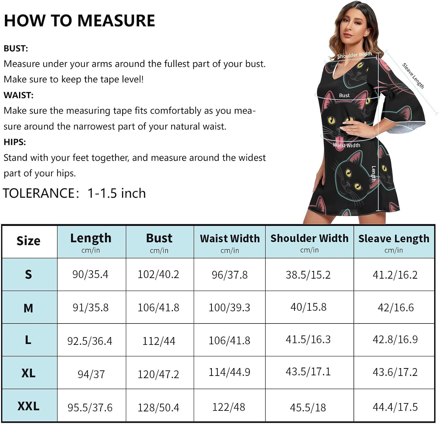 Black Cat Eyes Chiffon Dress Printed Line Maternity Dress image number 4