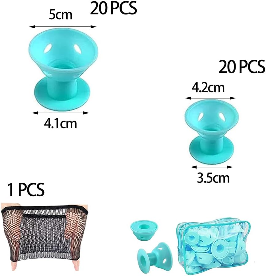 Pack of 40 Silicone Hair Curlers Overnight Hair Styling Tools for Short Long Hair image number 6