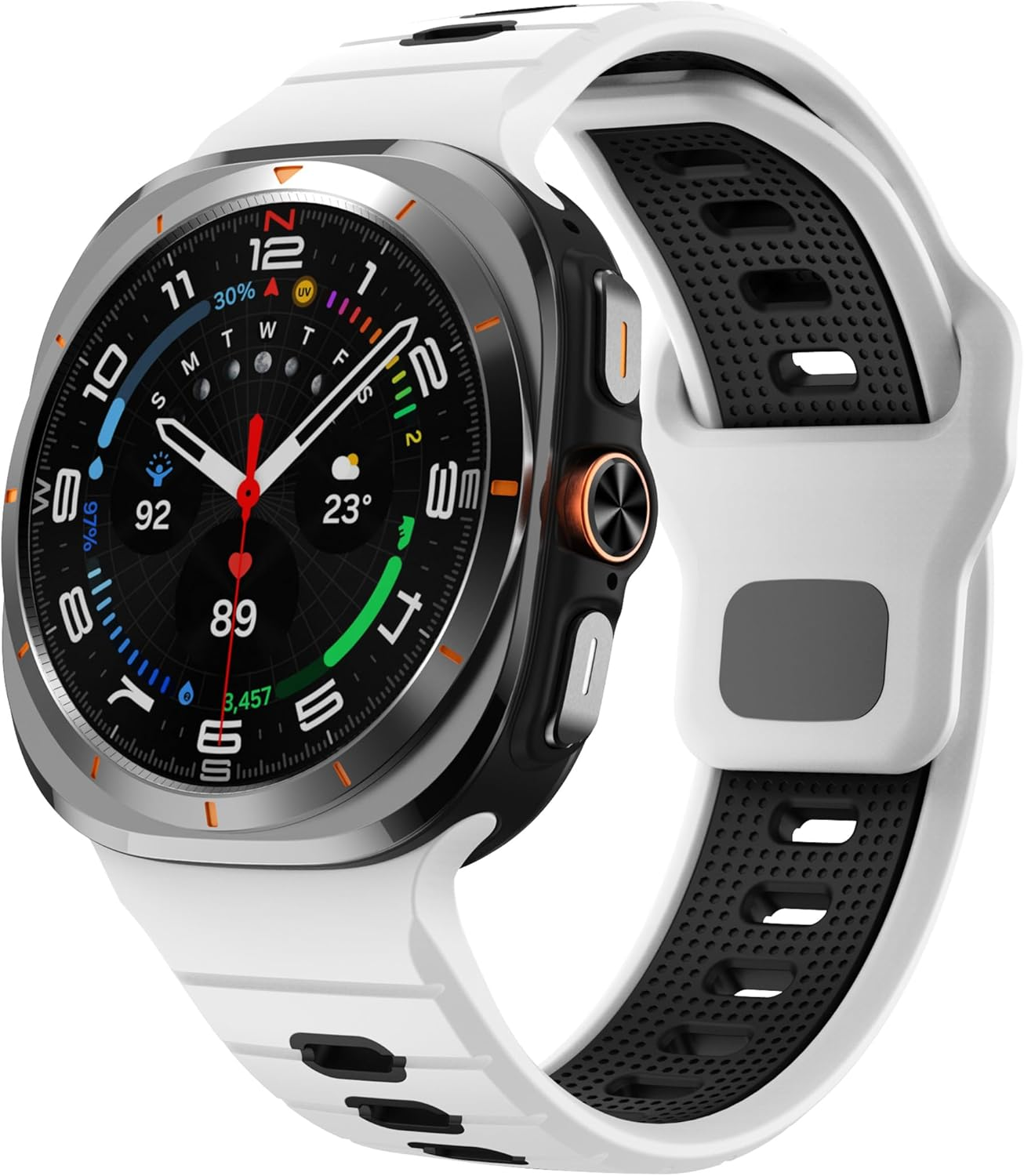 Compatible with Samsung Galaxy Watch Ultra Band 47 Mm Silicone Strap for Galaxy Ultra Watch Bracelets 2025 2024 - Black image number 6