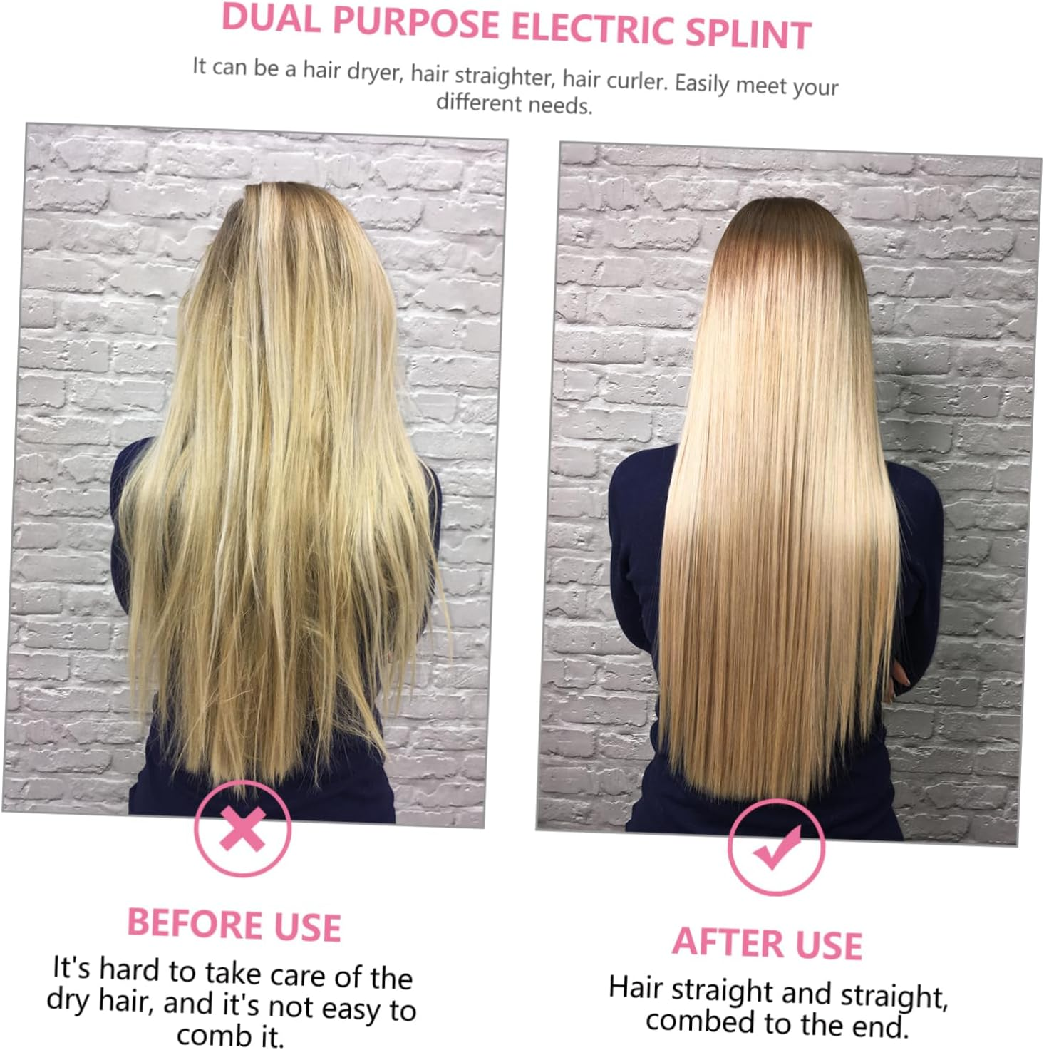 DINHEAROM Cordless Mini Hair Straightener and Curler 2-In-1 Usb Rechargeable Travel Size Fast Heating Suitable for Hair Types Pearl White image number 2