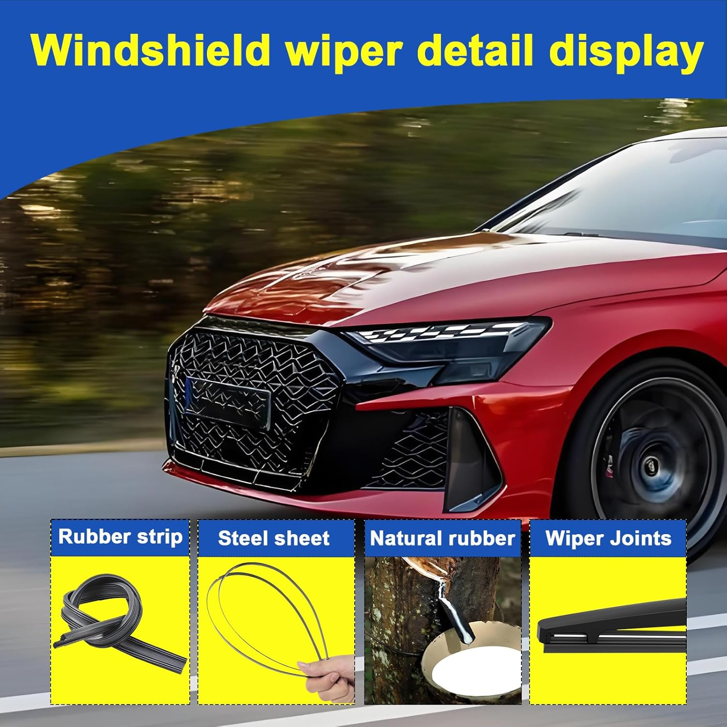 2 Factory Wiper Blades Replacement for 2016-2018 Nissan Altima/2015-2021 Nissan Maxima Original Equipment Windshield Wiper Blades Set 28"+16" (Set of 2) U/J HOOK image number 3