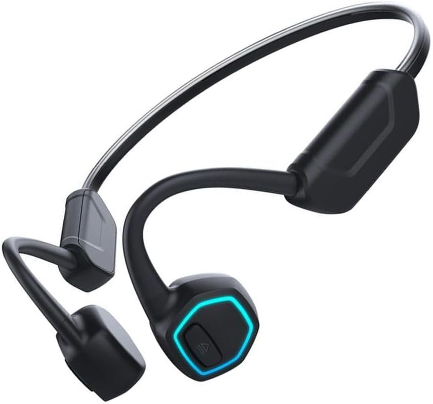 Bone Conduction Headphone, 32GB Memory Bluetooth Swimming Earphone with Luminous Breathing Lamp IPX8 Waterproof Headphone for Swimming, Running, Riding