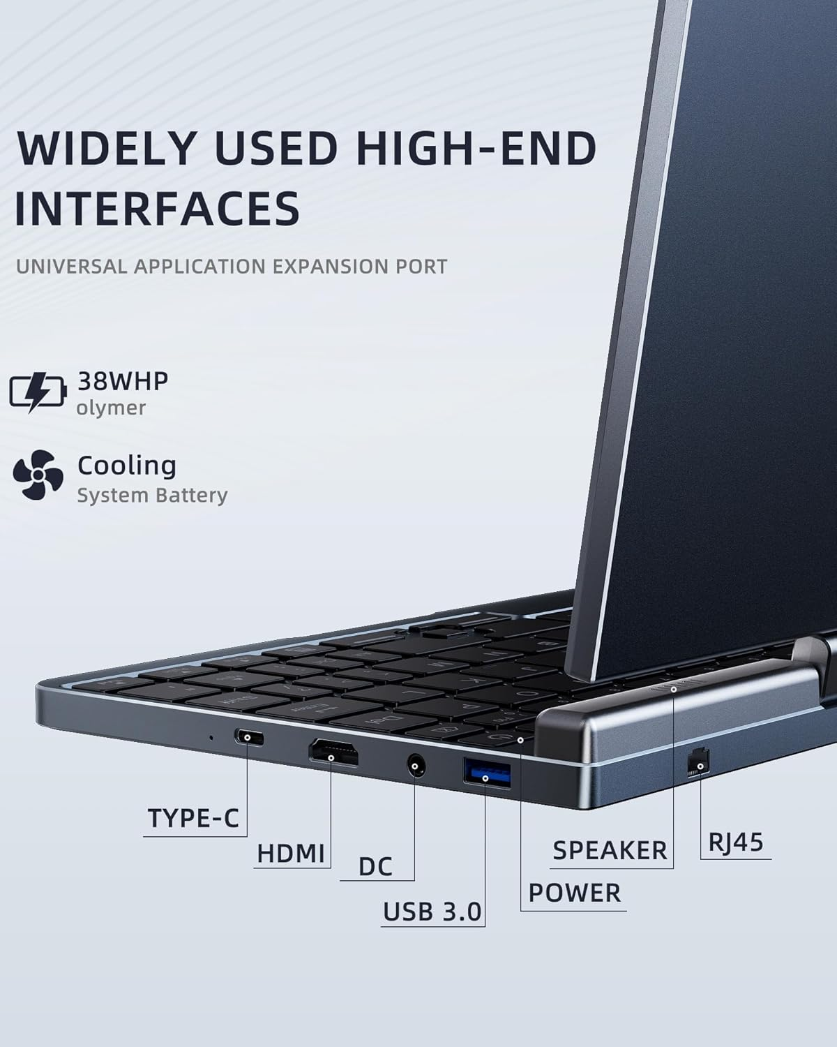 Mini Laptop 8 Inch HD Touchscreen Portable, Windows 11 Pro Small Gaming Laptop, N100 12 GB LPDDR5 512 GB M.2 SSD, Wi-Fi 6, BT 5.2 2 MP Camera, G-Sensor, HDMI, Type C image number 3