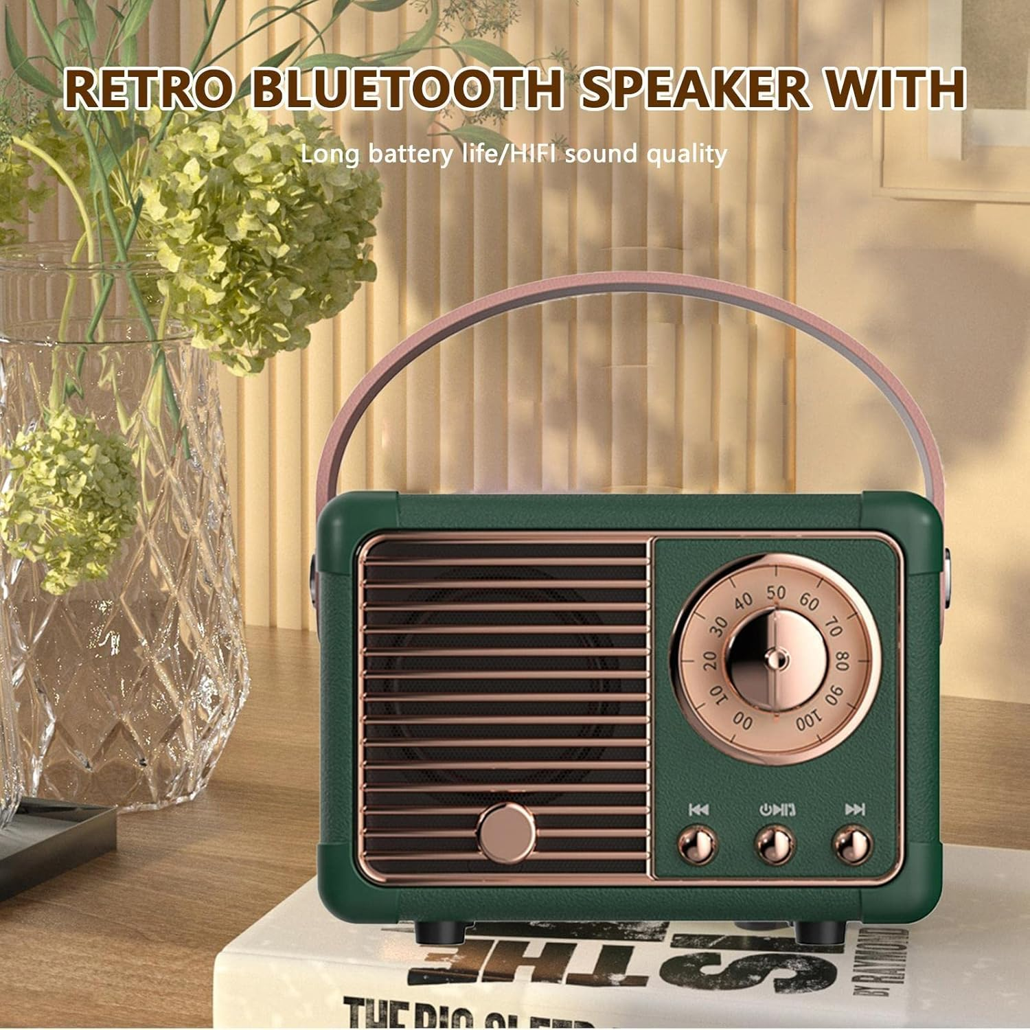 Retro Radio - Retro Decor with Stereo Sound Rich Bass - Blue-Tooth 5.0 Heavy Bass Music Player, 4-5H Long Playtime, Outdoor Speaker for Home, image number 4