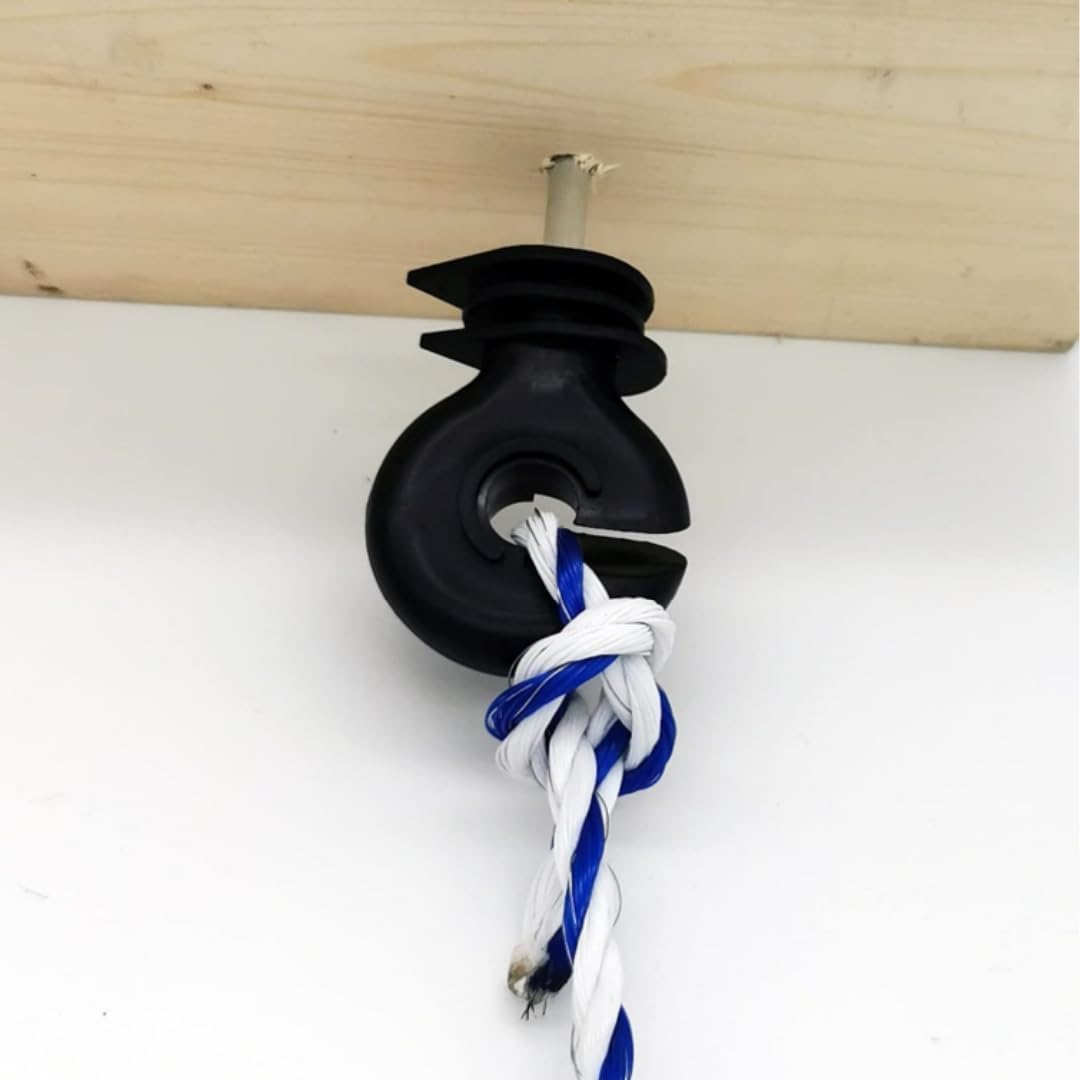 Electric Fence Ring Insulators, 50 Pack with Installation Bit, 3.7 Inch Black Ring Design image number 5