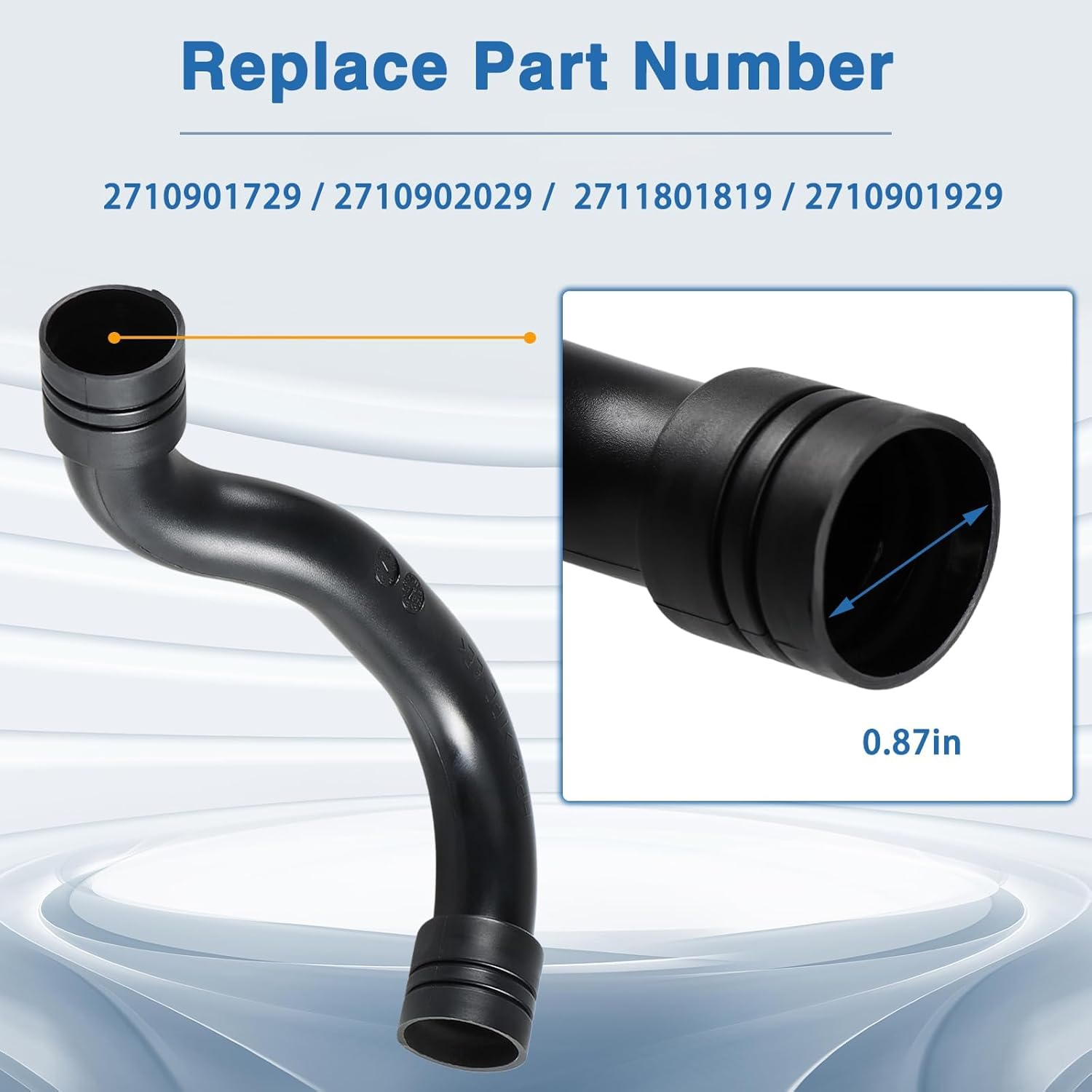 FUSCH Air Turbocharger Intake Pipe Repair Tube Intake Turbo Hose Compatible with Mercedes-Benz W172 SLK200/SLK250 2011-16, W212 E200/E250 2009-16, W204 C180/C200/C250 2007-13 Replace#: 2710901729 image number 1