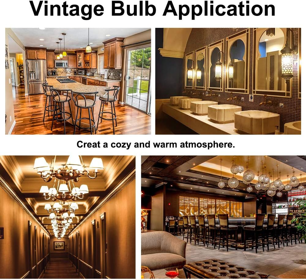 Bonlux E27 LED Light Bulb 4W G45 Globe Vintage Bulbs, Warm White 2700K, 40W Incandescent Bulb Replacement, Filament LED E27 Edison Screw Base for Bedroom Living Room (Dimmable, 4-Pack) image number 2