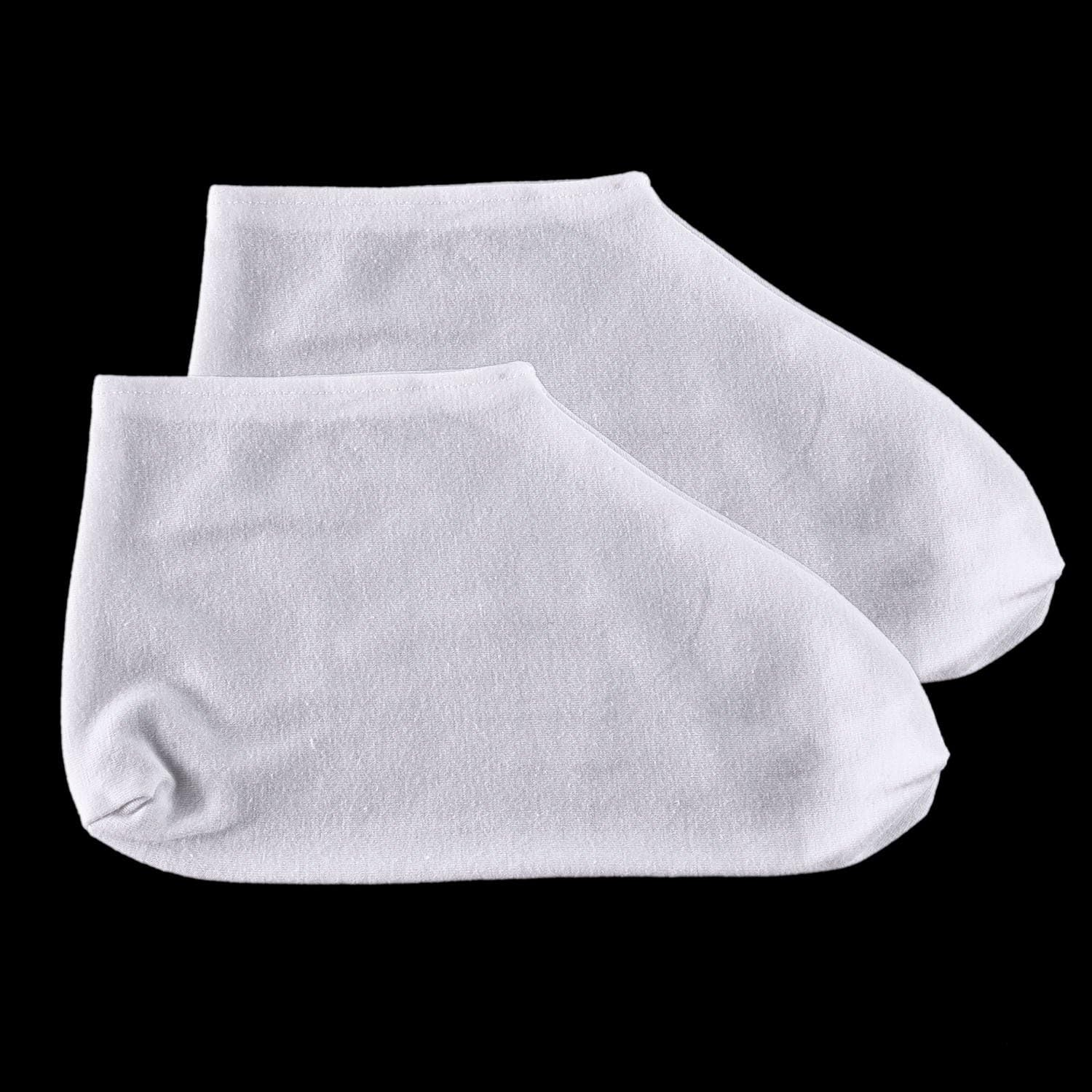 3 Pairs Cotton Moisturizing Socks Cosmetic Therapy Socks Lotion Socks Spa Overnight Absorbing Socks for Dry Cracked Feet White Moisture Enhancing Socks for Women and Men image number 5