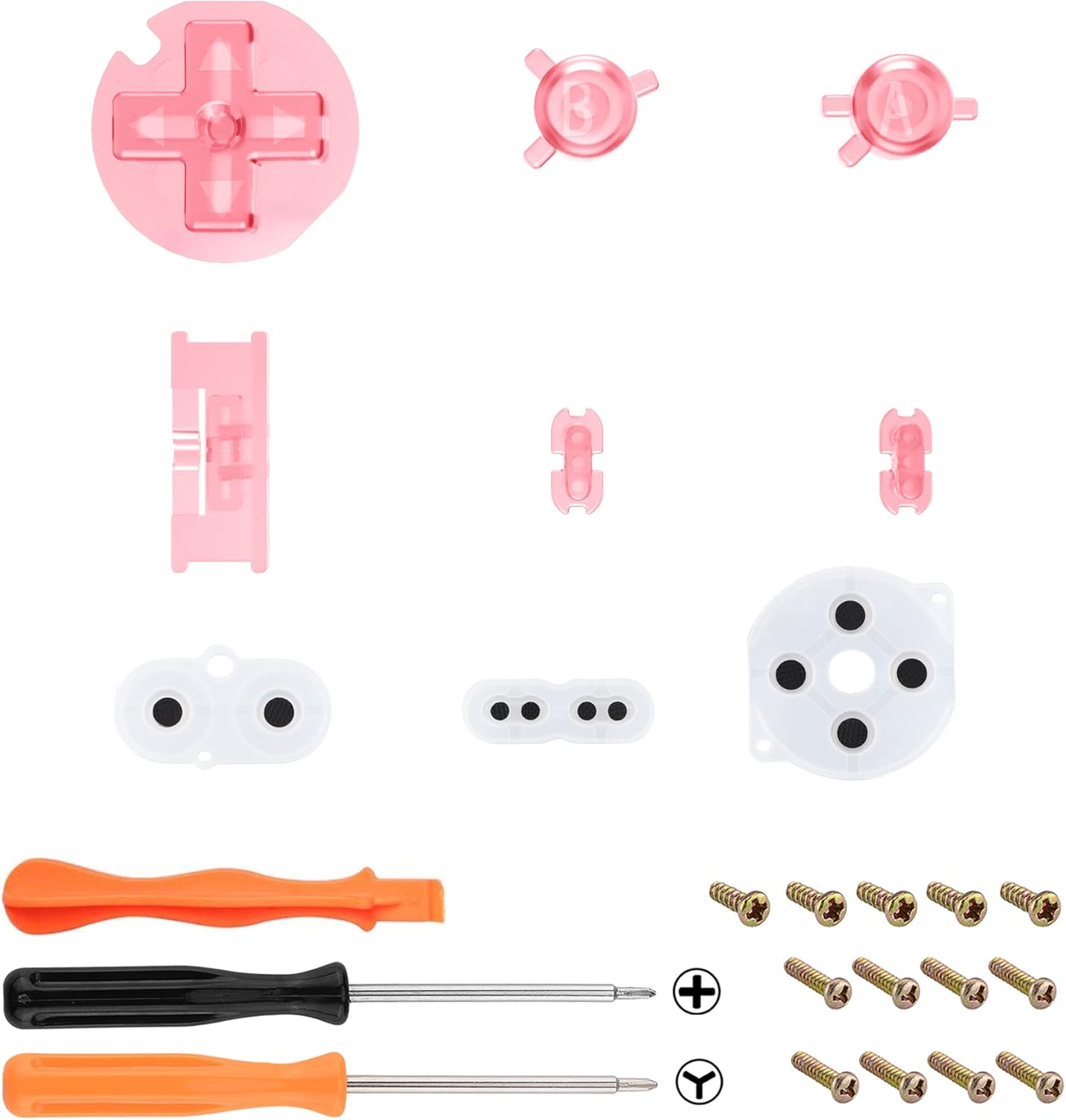 Extremerate Cherry Pink Replacement Full Set Buttons for Gameboy Color GBC - Handheld Game Console NOT Included image number 3