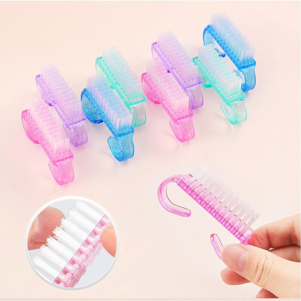TRKETK Pack of 4 Nail Brush with 1 Nail Files, Manicure Dust Brush, Nail Cleaning Tool for Nail Art, Scrubbing, Toes and Nails, Home and Garden Use image number 5