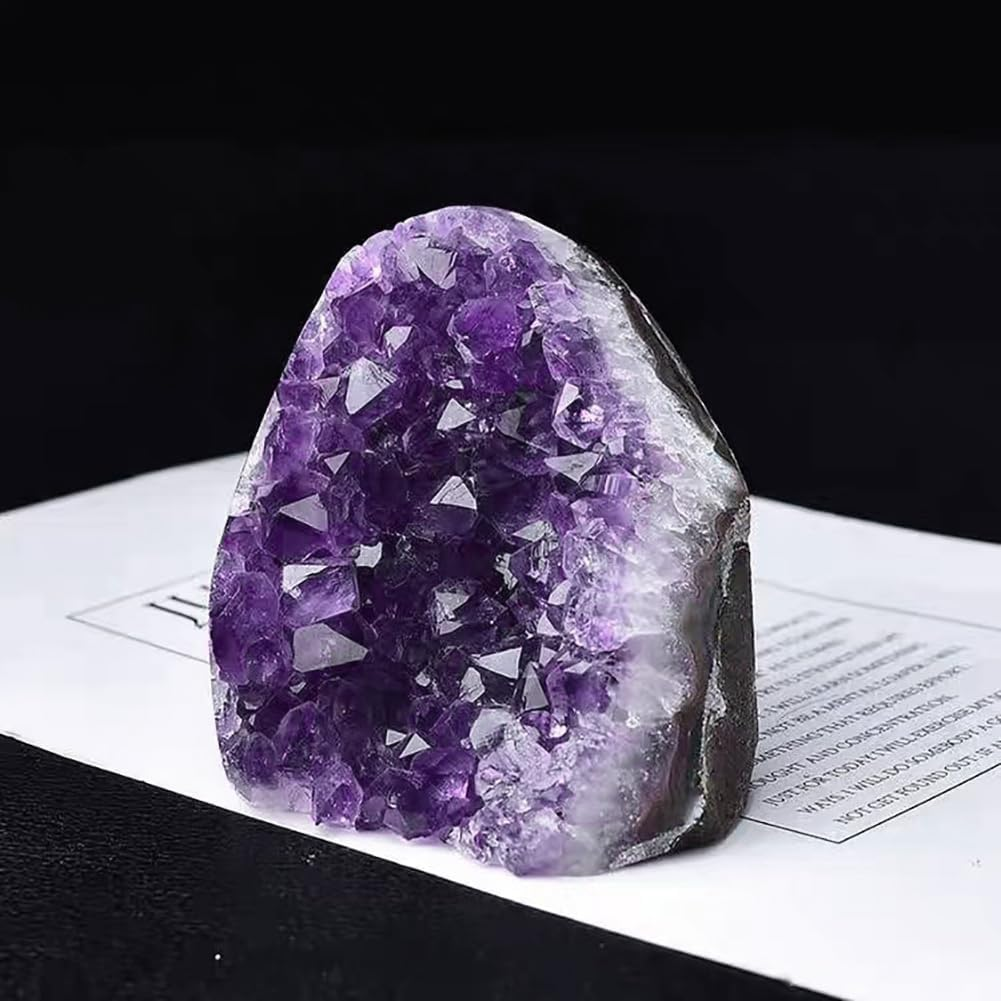 Natural Amethyst Cluster Geode Large Healing Crystal Stone Collection Mineral Specimen Home Office Decor Meditation Gifts 0.8-1.3 Pound image number 4